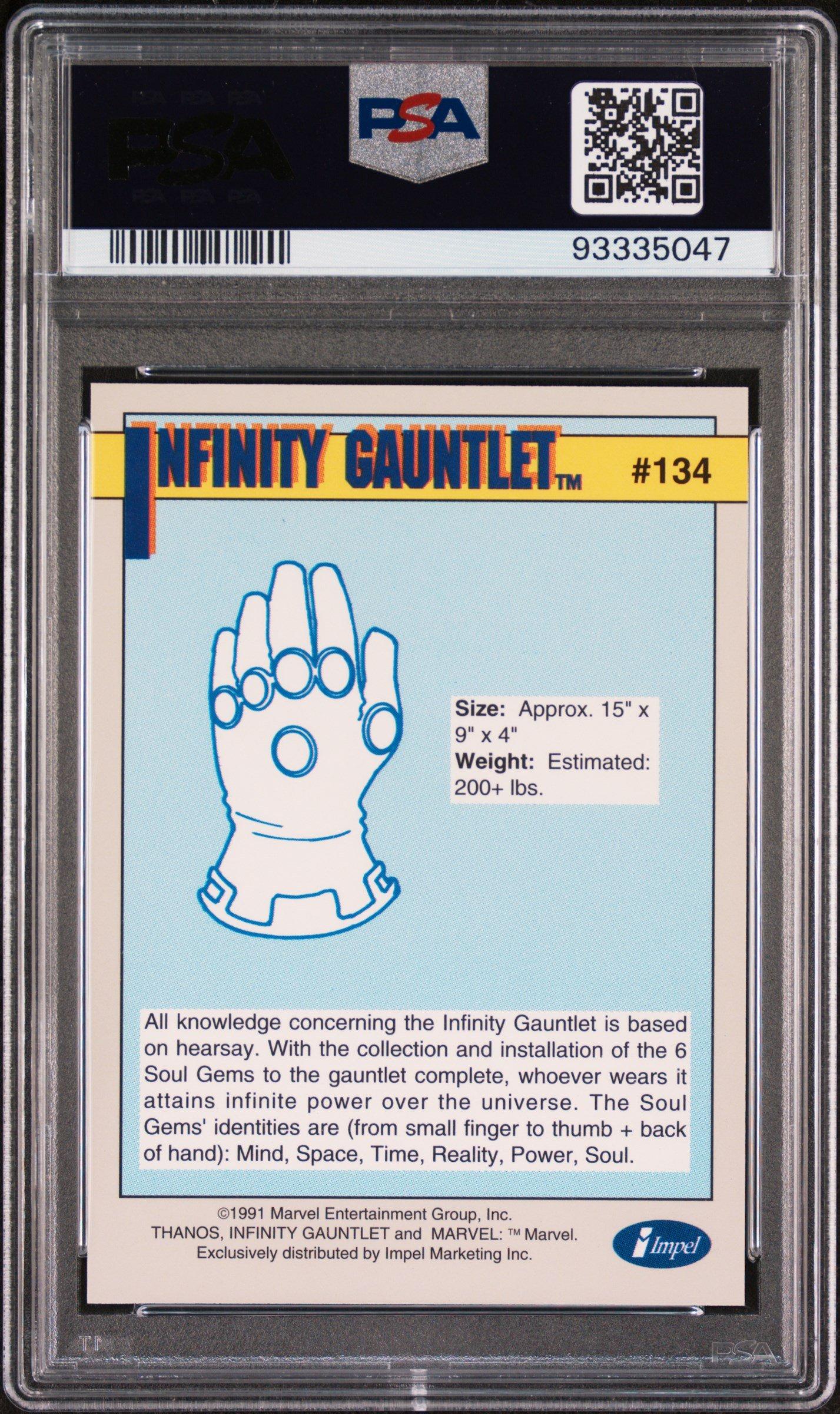 1991 Marvel Universe 134 Infinity Gauntlet PSA 10 Graded Card