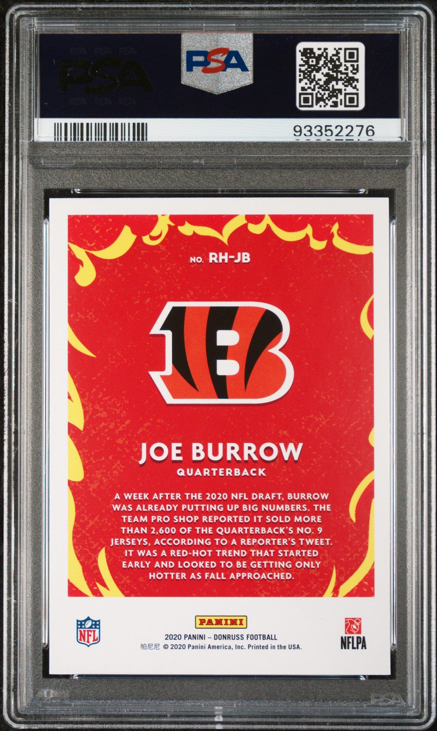 2020 Panini Donruss Red Hot Rookies Rh-jb Joe Burrow PSA 9