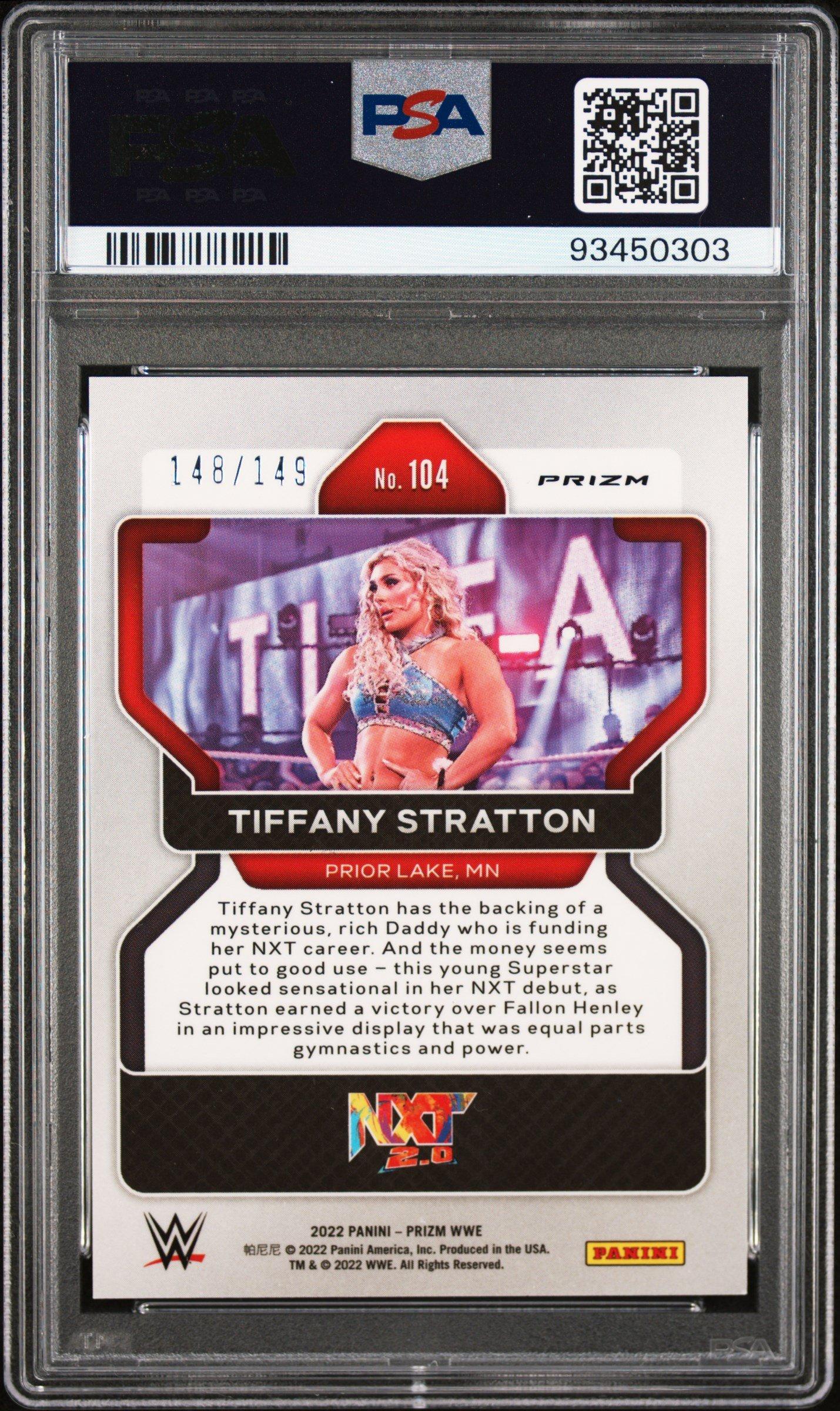 2022 Panini Prizm Wwe 104 Tiffany Stratton Purple Prizm PSA 10