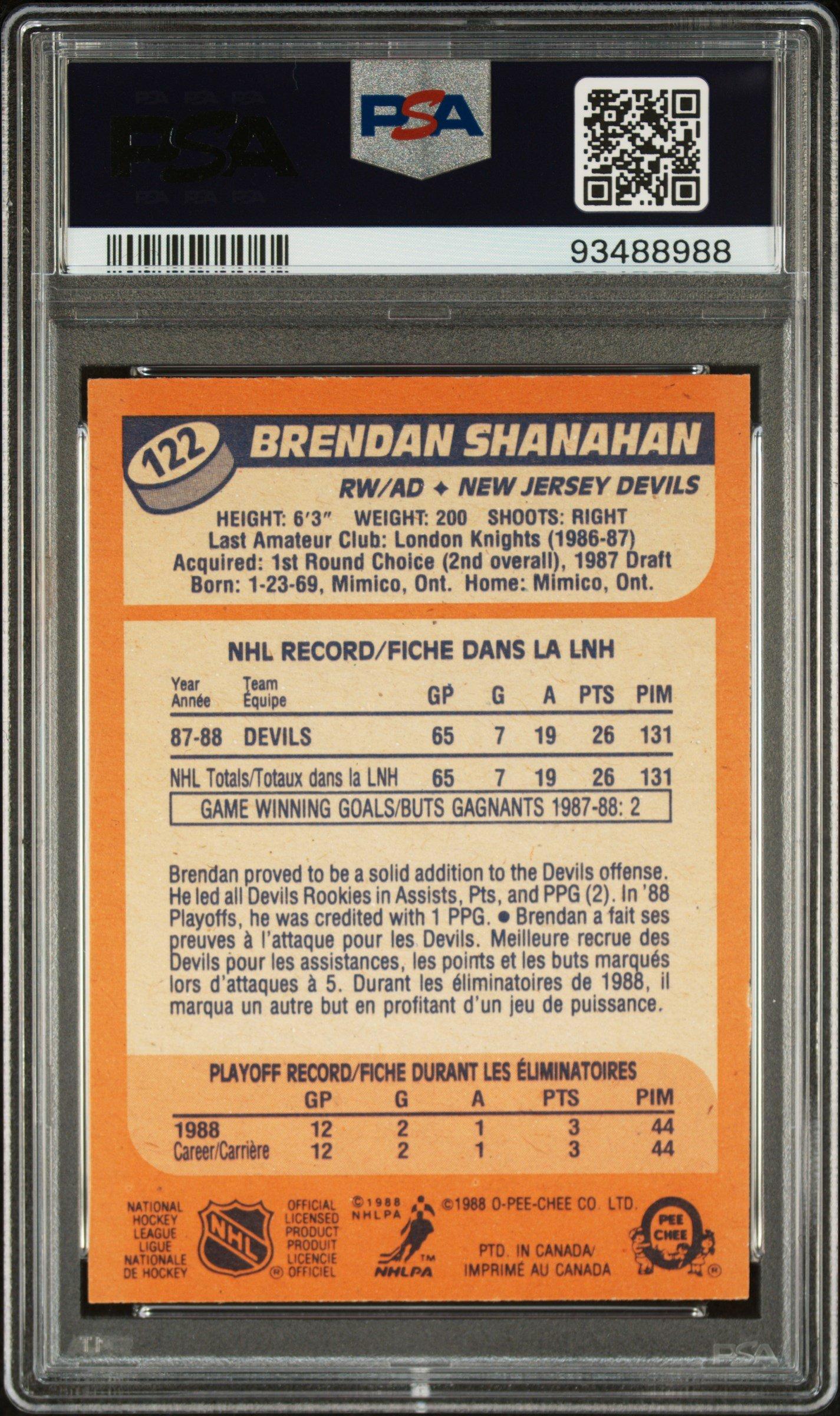 1988 O-pee-chee 122 Brendan Shanahan PSA 9