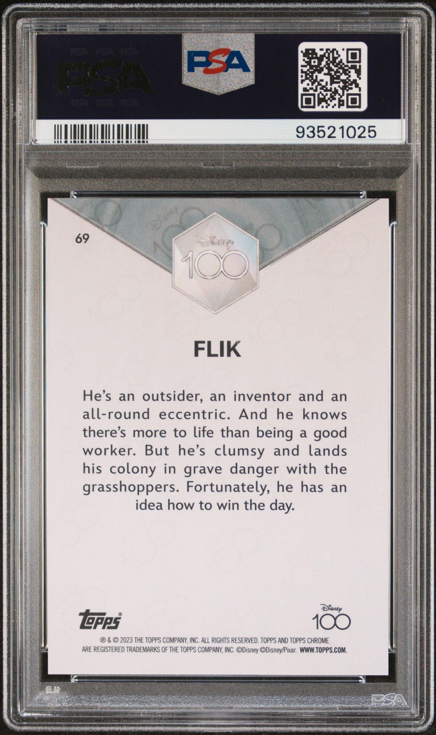 2023 Topps Chrome Disney100 69 Flik Pink PSA 10