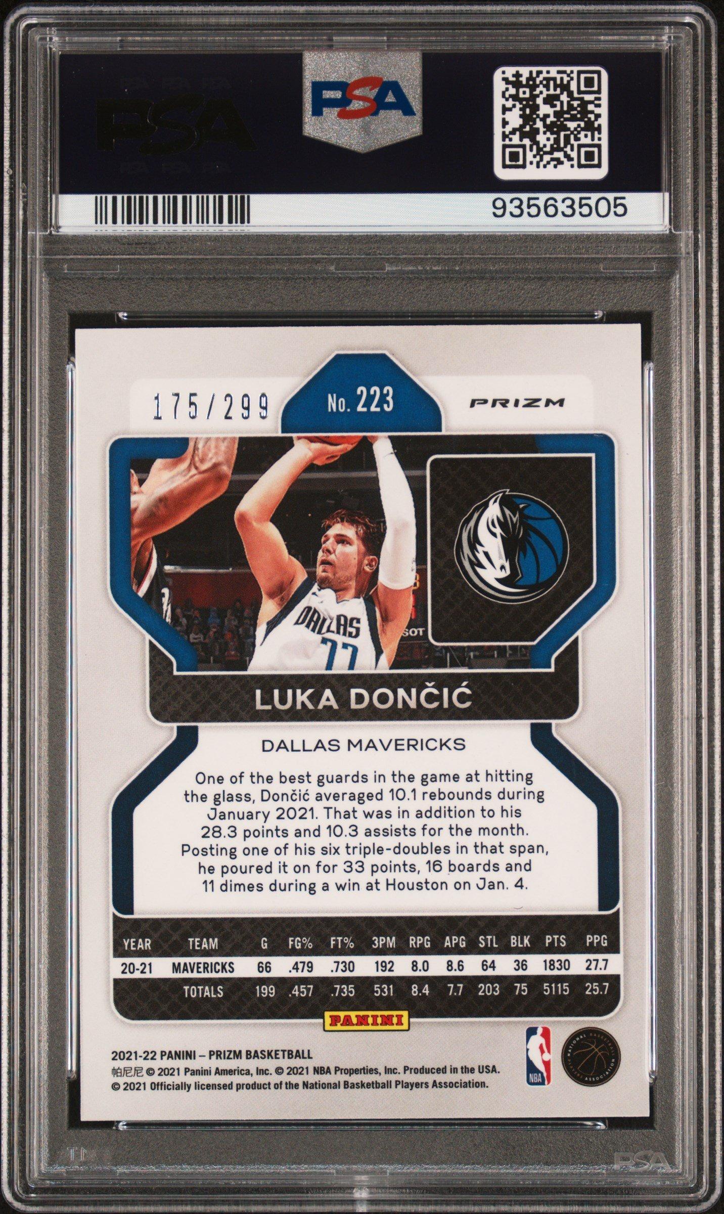 2021 Panini Prizm 223 Luka Doncic Red Prizm PSA 10