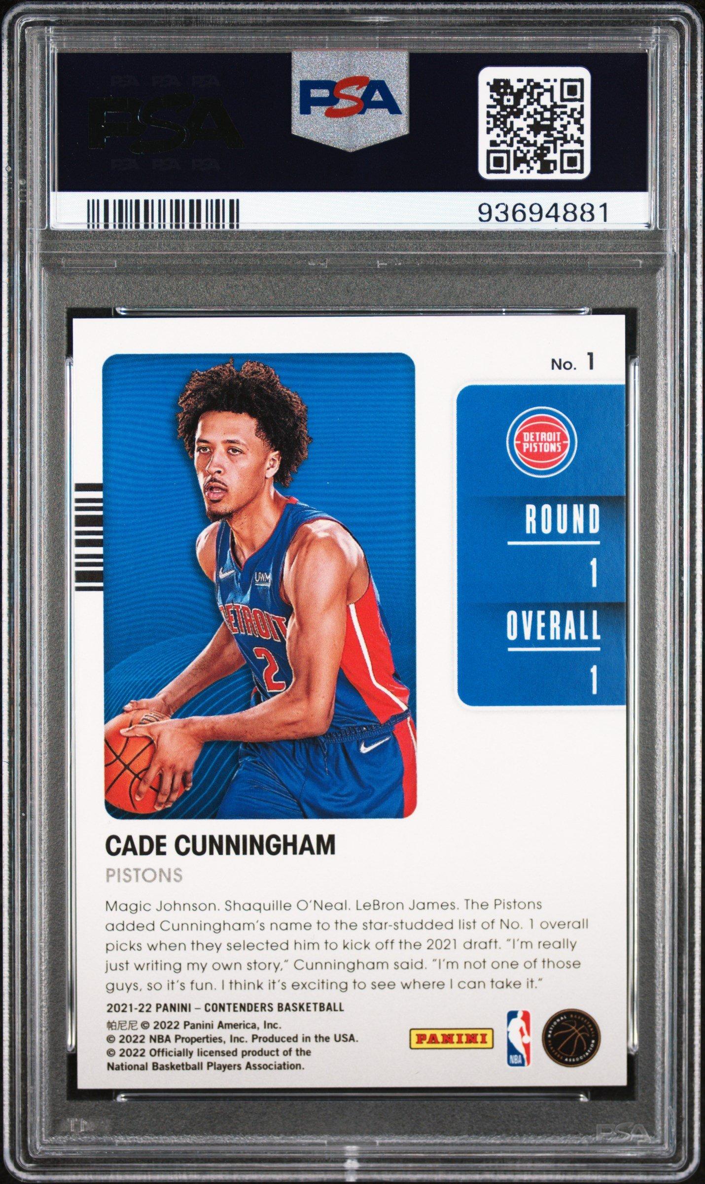2021 Panini Contenders Draft Class 1 Cade Cunningham Green Ice PSA 10