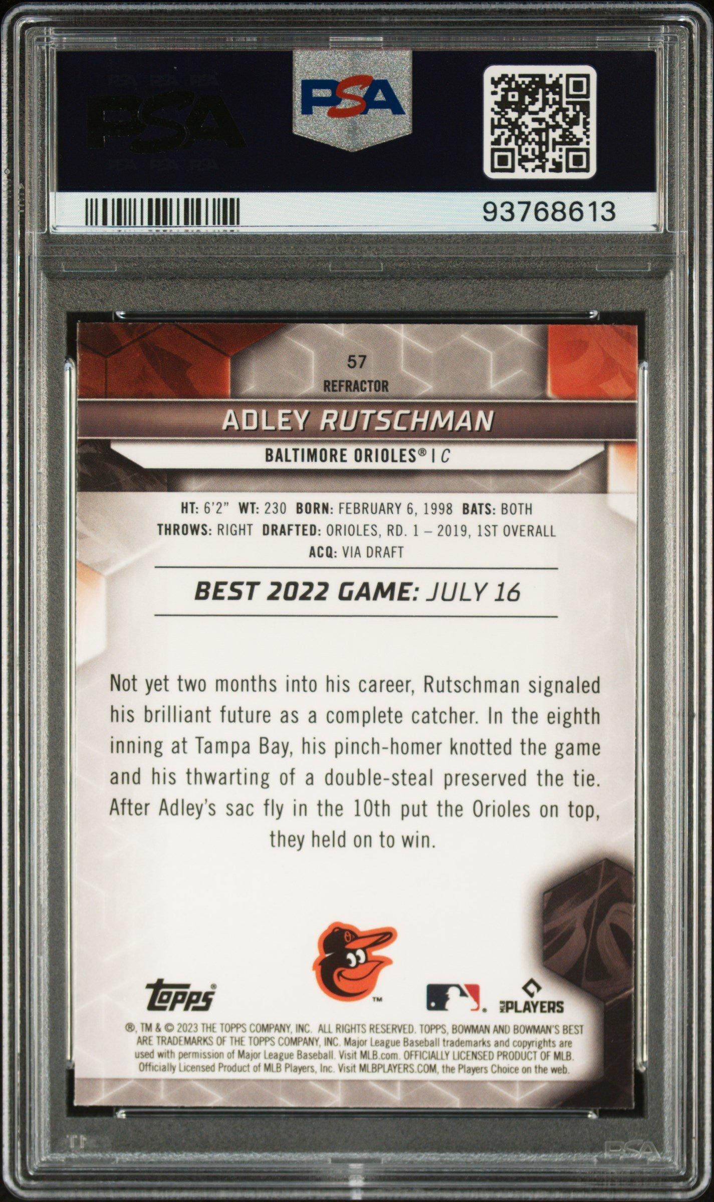 2023 Bowman's Best 57 Adley Rutschman Refractor PSA 10
