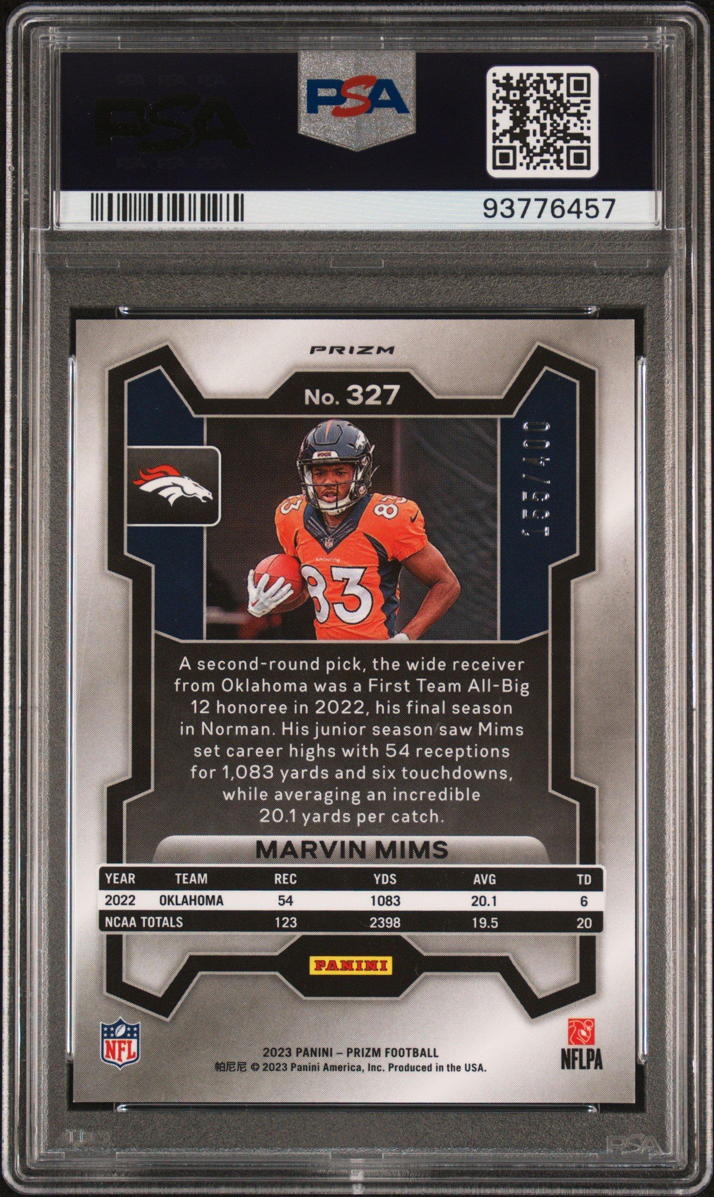 2023 Panini Prizm 327 Marvin Mims Pandora PSA 9
