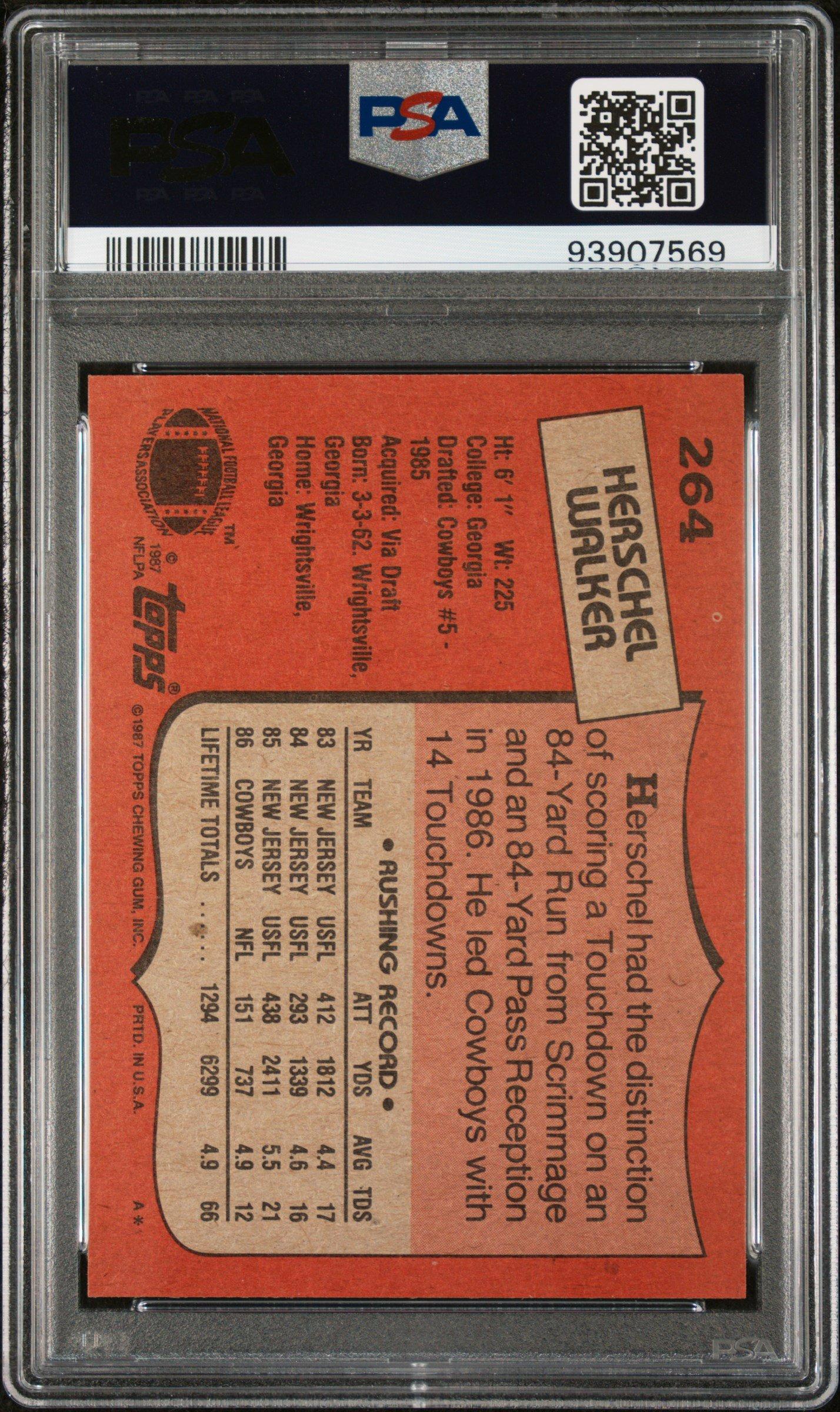 1987 Topps 264 Herschel Walker PSA 10 Graded Card | GameStop