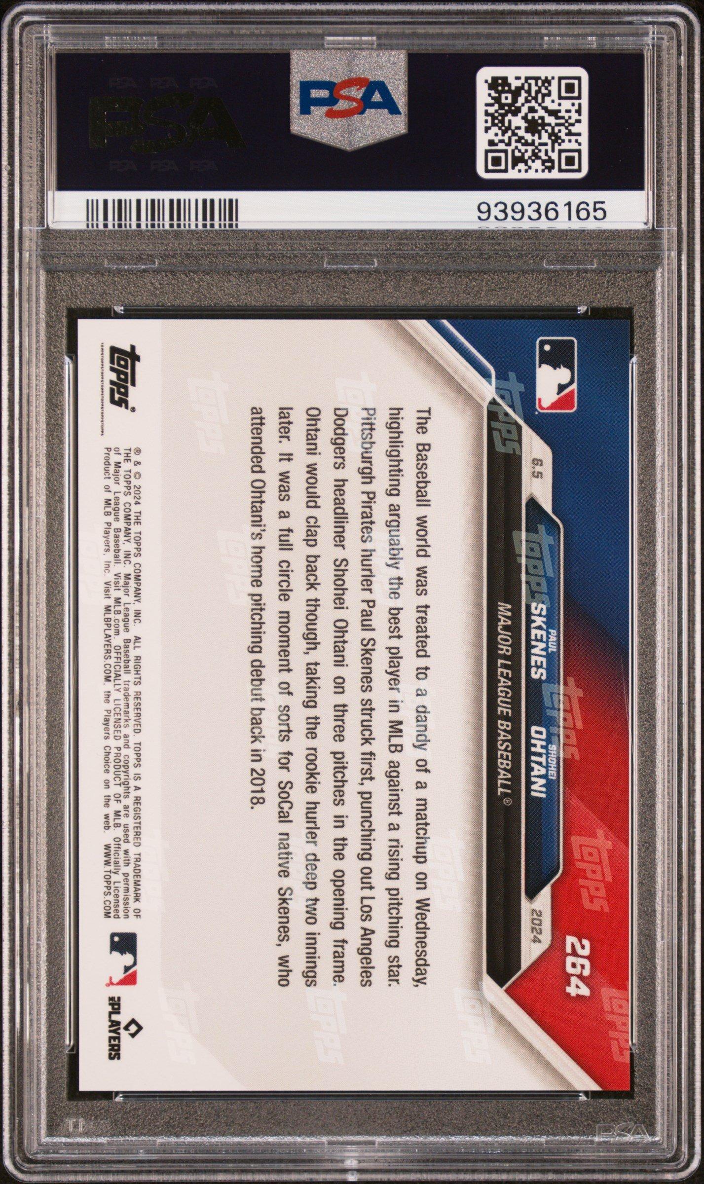 2024 Topps Now 264 Shohei Ohtani/paul Skenes PSA 10