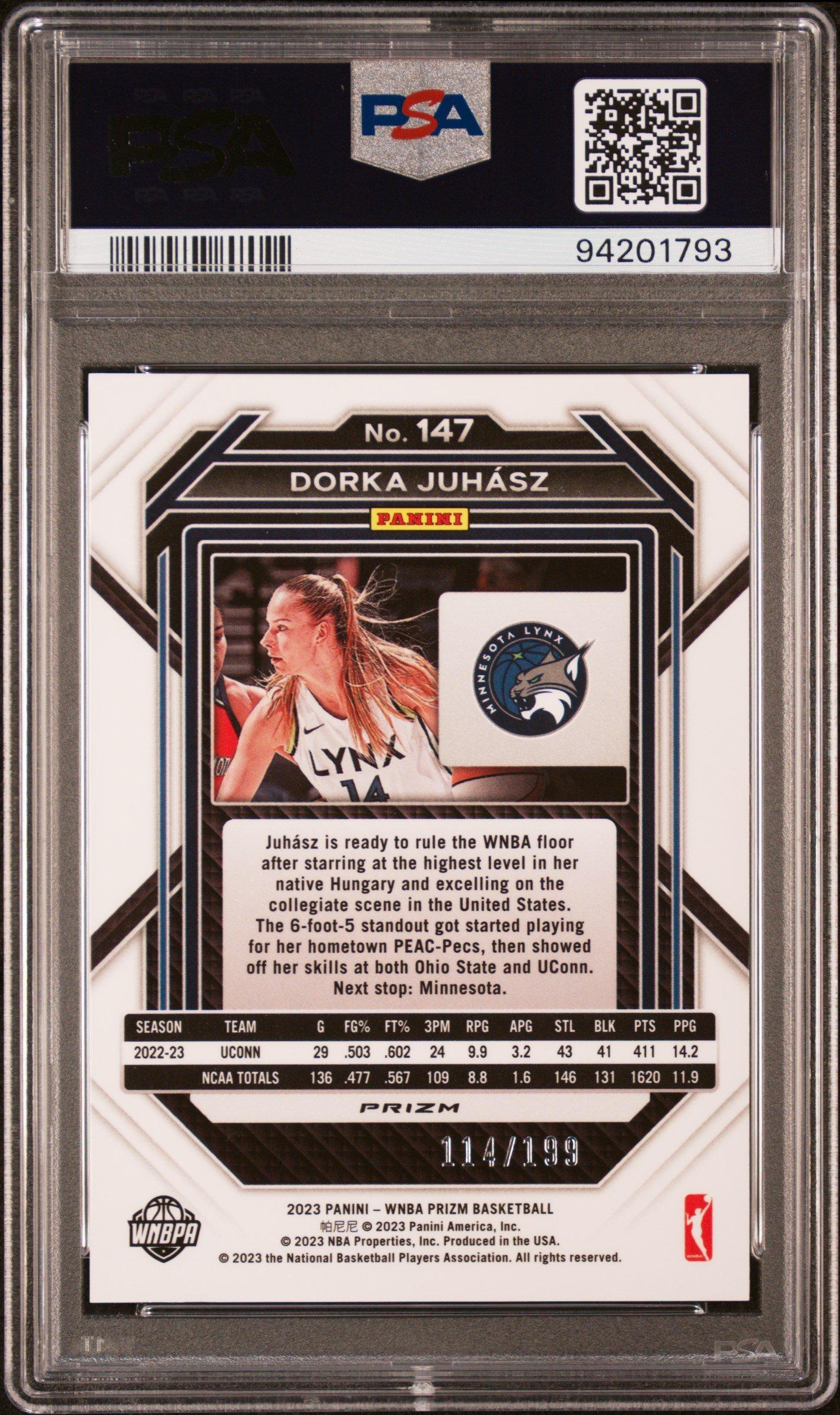2023 Panini Prizm Wnba 147 Dorka Juhasz Red PSA 10