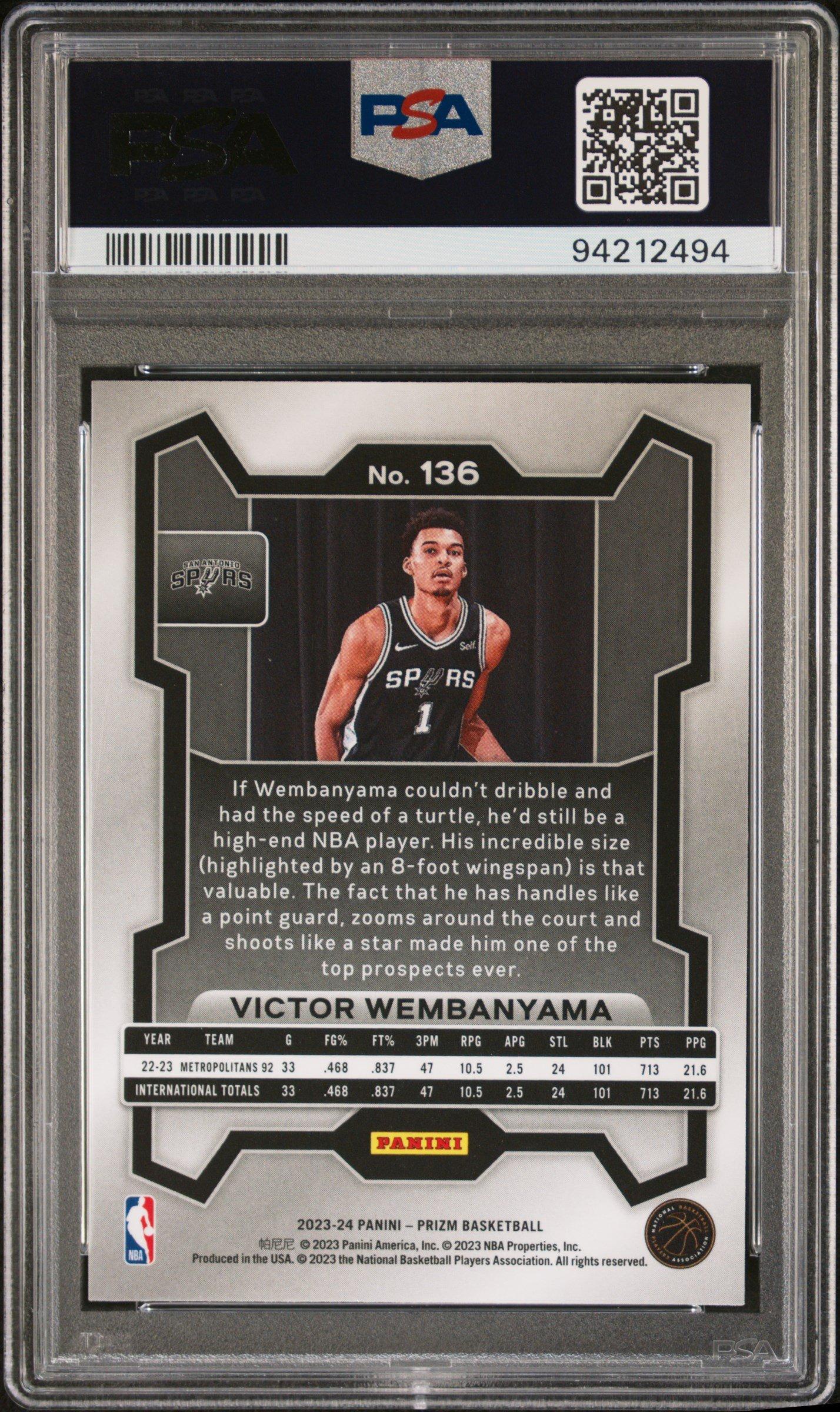 panini graded cards 2023-24 Recon - Vince Carter - Rookie Review - #13 PSA graded more Victor Wembanyama