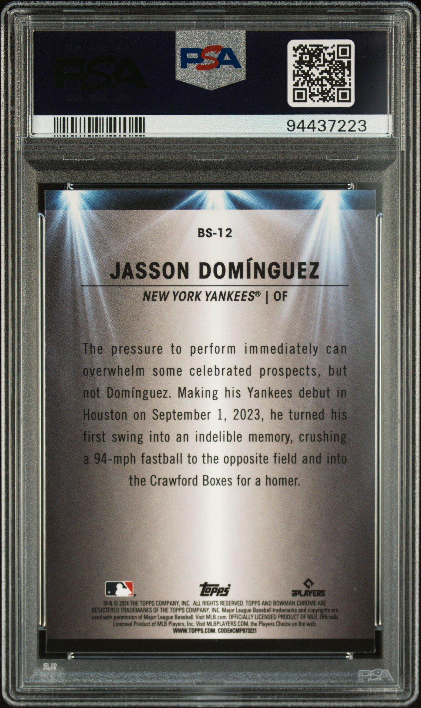 2024 Bowman Bowman Spotlights Bs12 Jasson Dominguez PSA 10