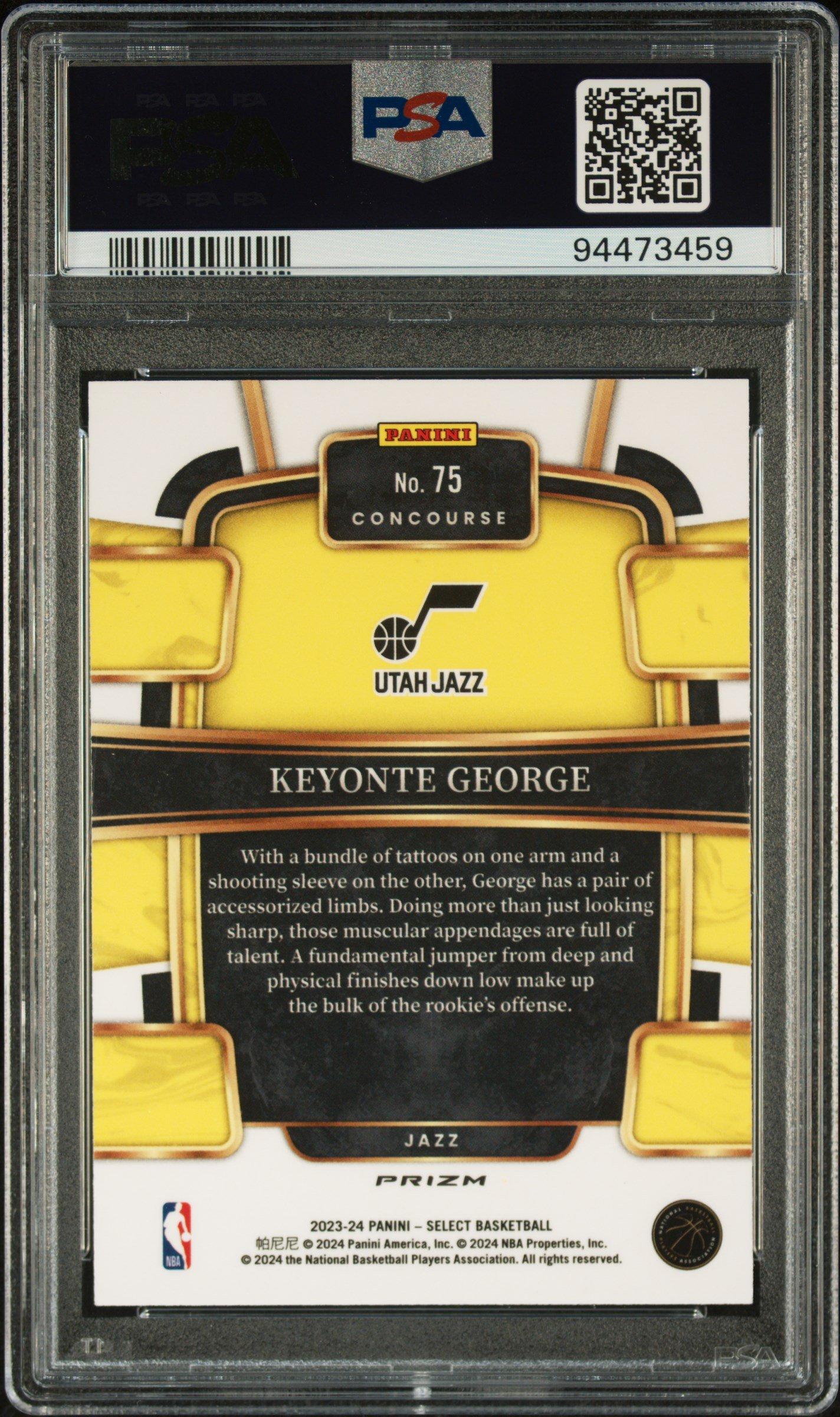 2023 Panini Select 75 Keyonte George Silver Prizm PSA 10