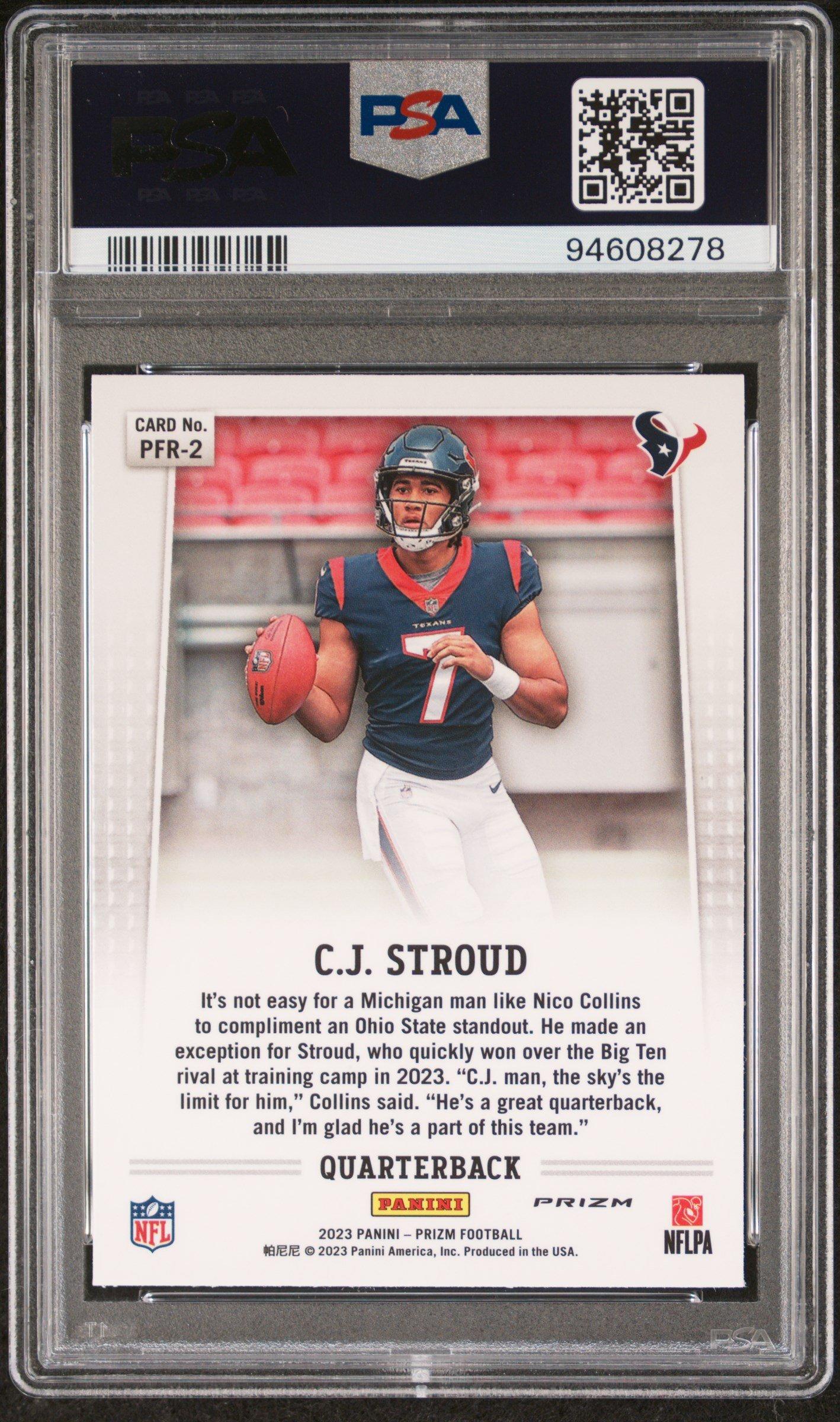 2023 Panini Prizm Prizm Flashback Rookie Pfr2 Cj Stroud PSA 10
