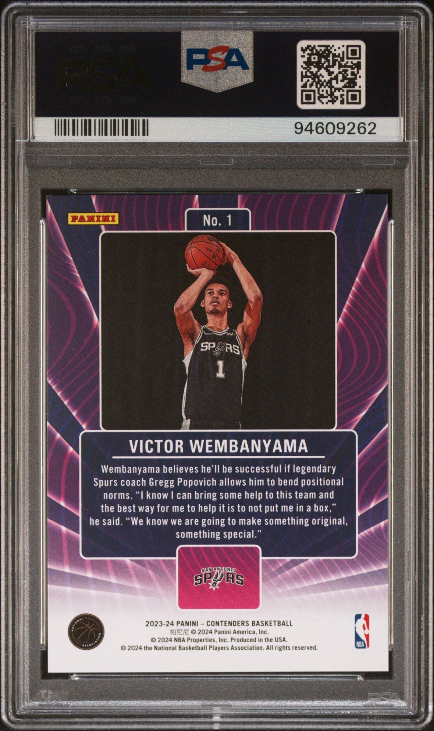 2023 Panini Contenders Lottery Tickets 1 Victor Wembanyama PSA 9