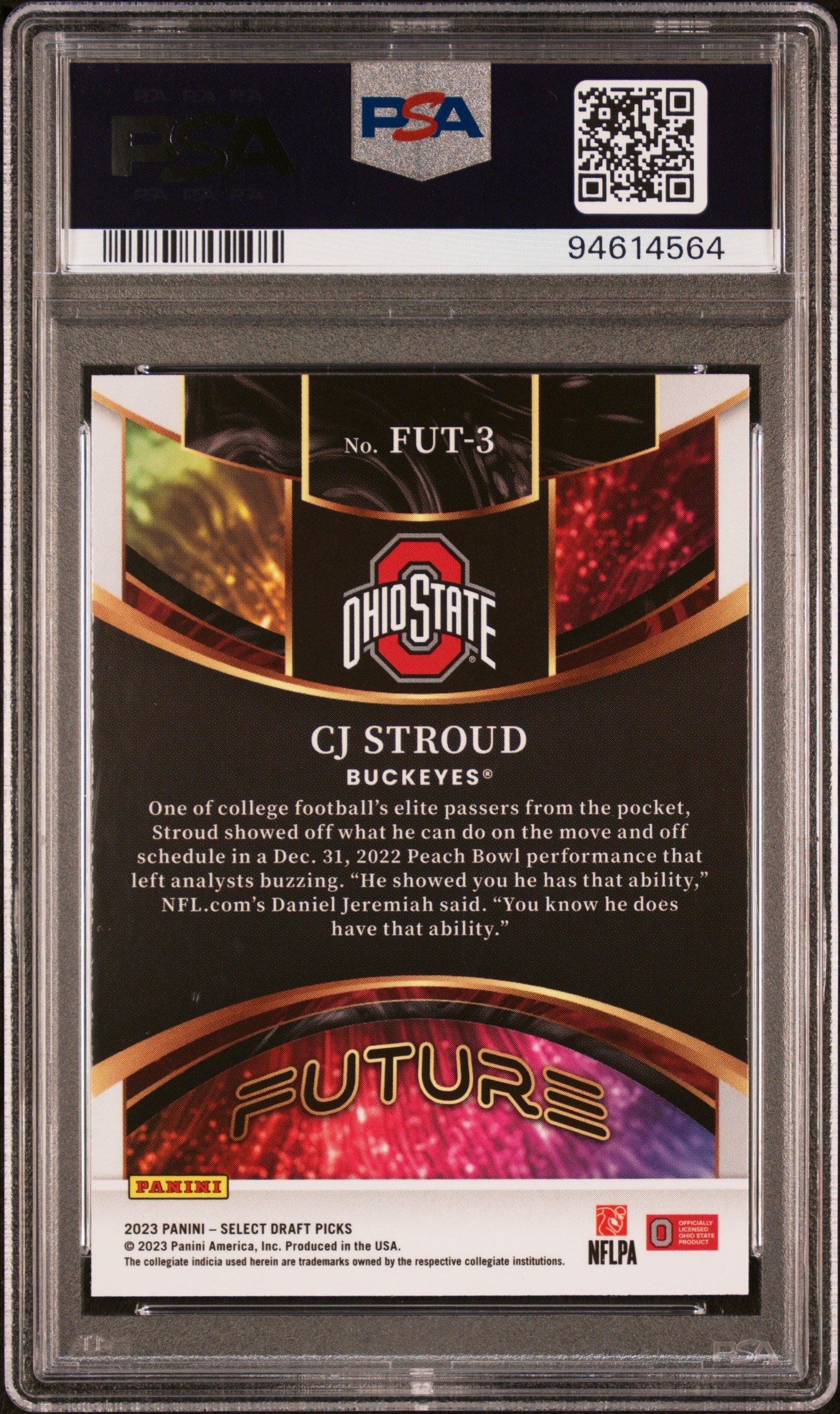 2023 Panini Select Draft Picks Future Fut3 Cj Stroud PSA 10