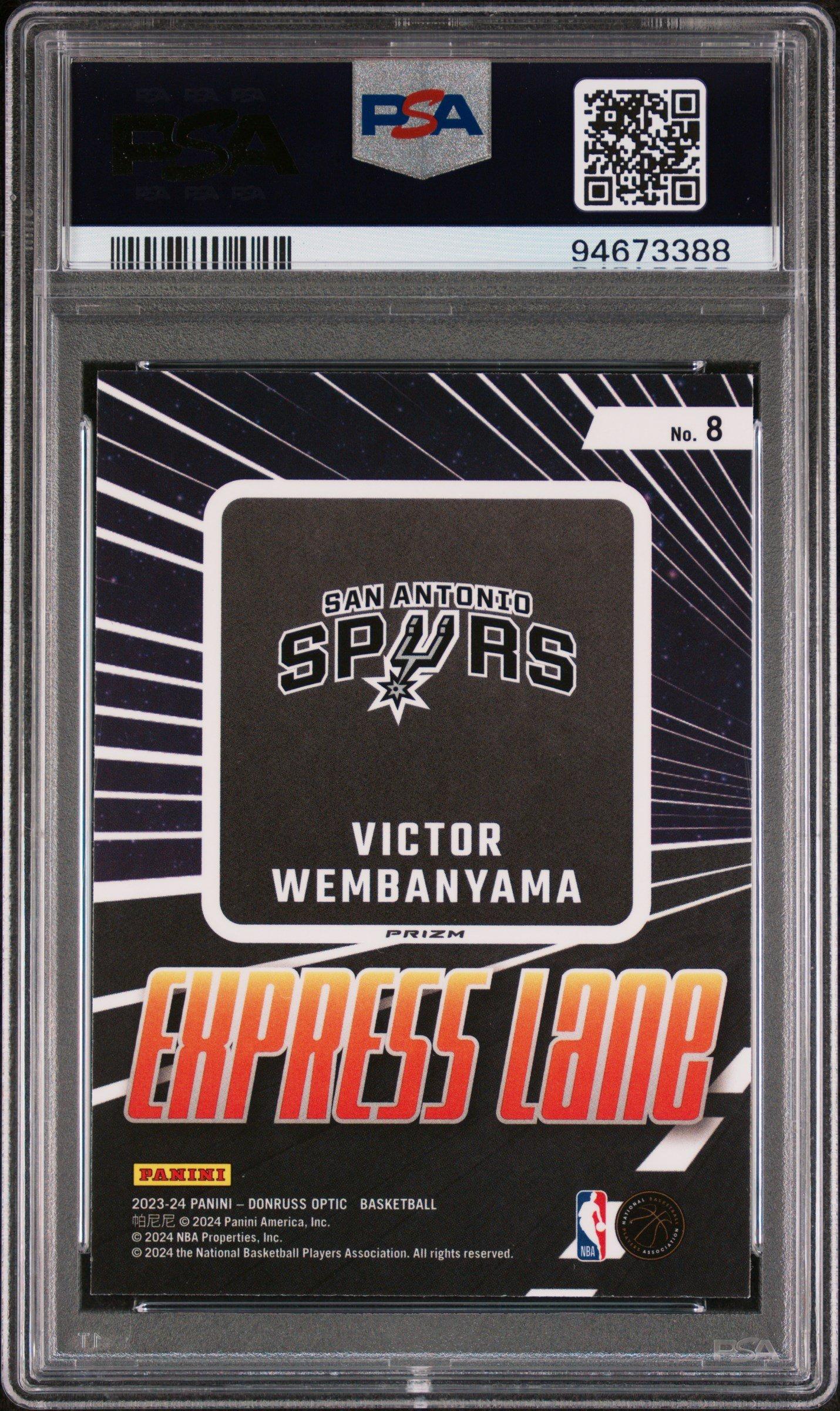 2023 Panini Donruss Optic Express Lane 8 Victor Wembanyama Holo PSA 10