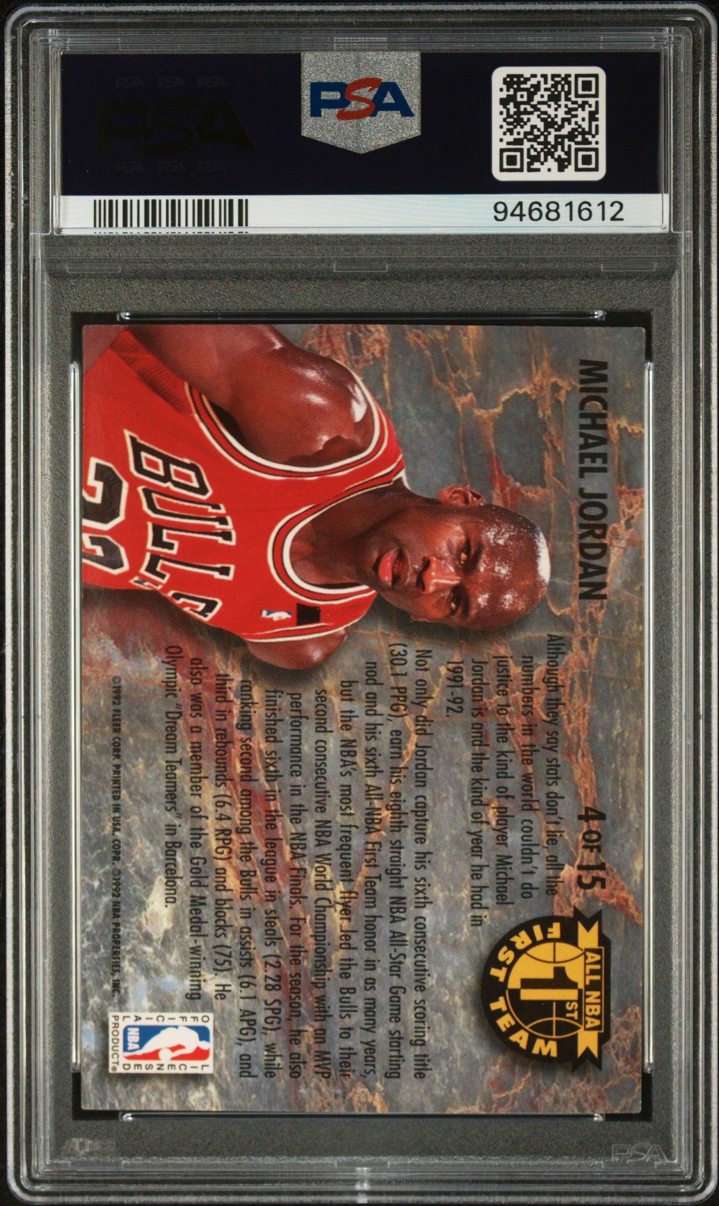 1992 Ultra All-nba 4 Michael Jordan PSA 9