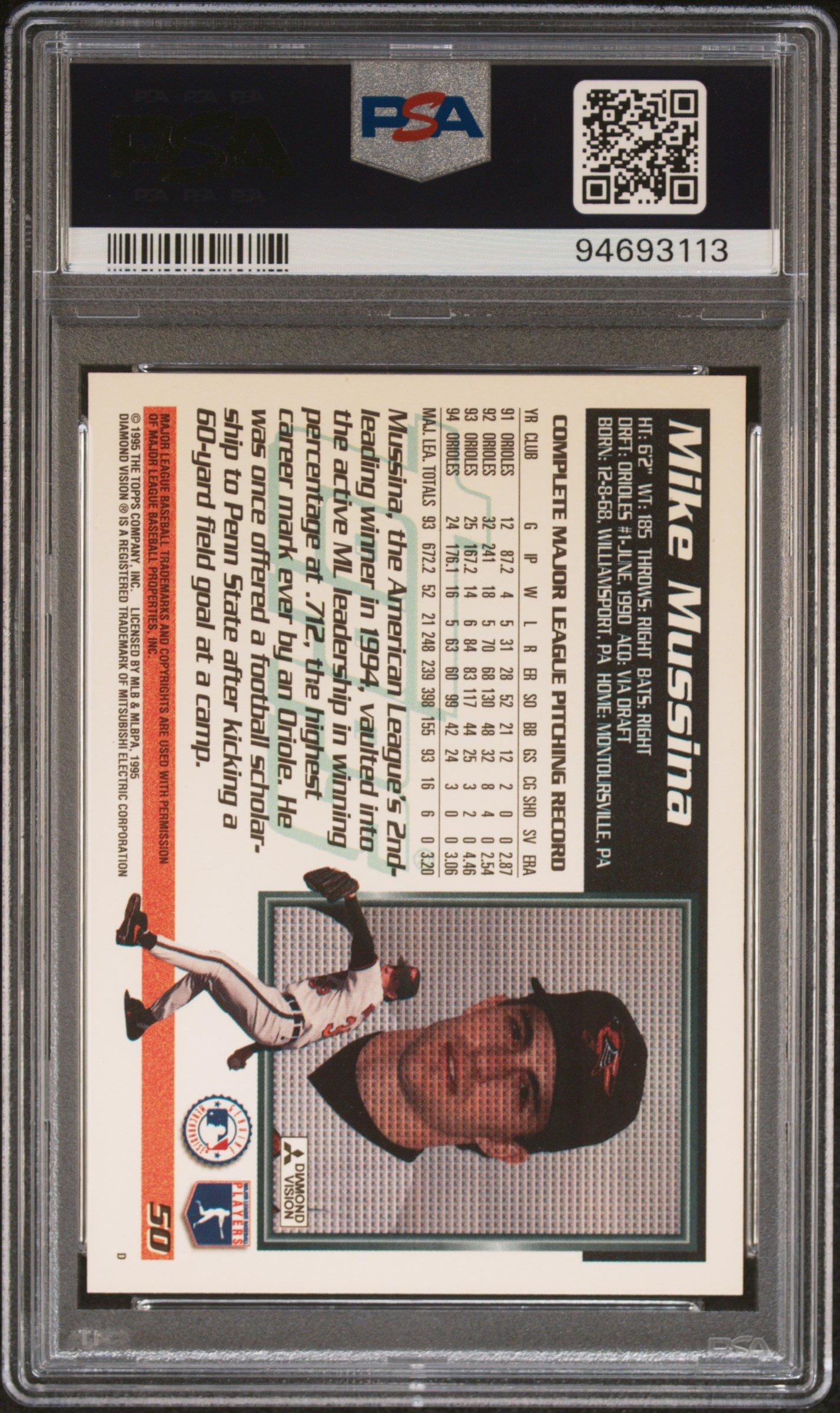 1995 Topps 50 Mike Mussina PSA 10