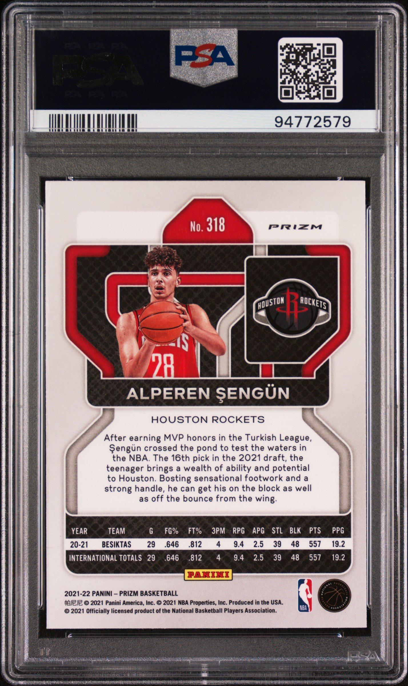 2021 Panini Prizm 318 Alperen Sengun Red/white/blue Prizm PSA 9