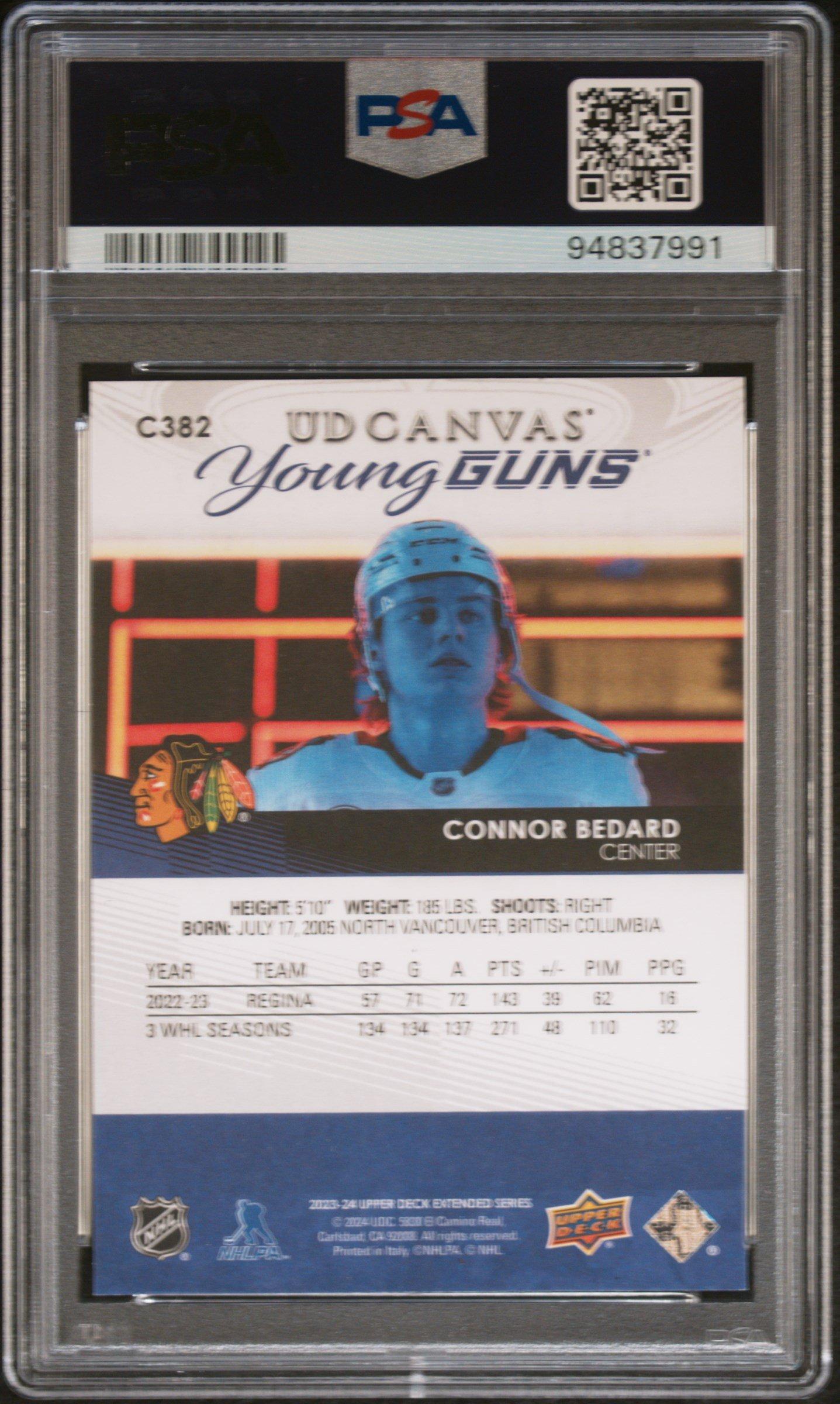 2023 Upper Deck Ud Canvas C382 Connor Bedard PSA 10