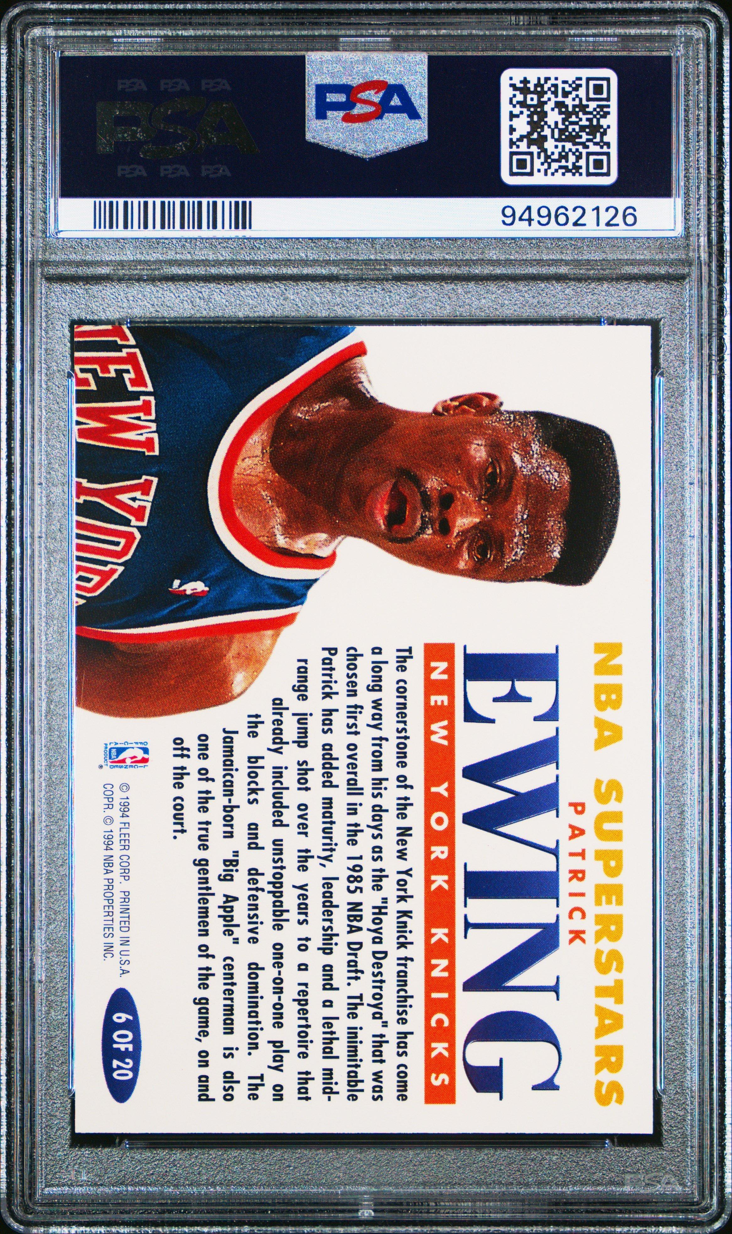 1993 Fleer Nba Superstars 6 Patrick Ewing PSA 10