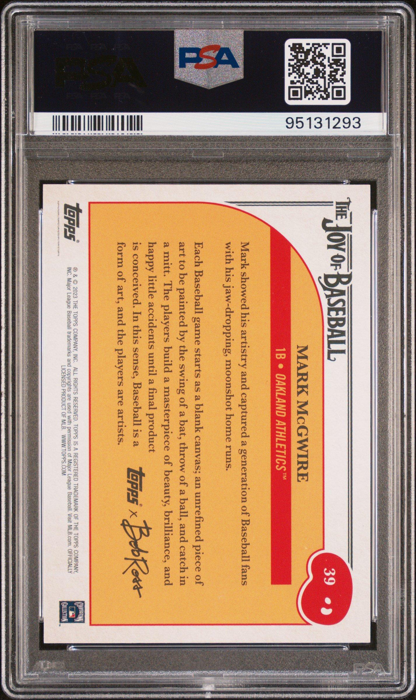 2023 Topps X Bob Ross The Joy Of Baseball 39 Mark Mcgwire PSA 9