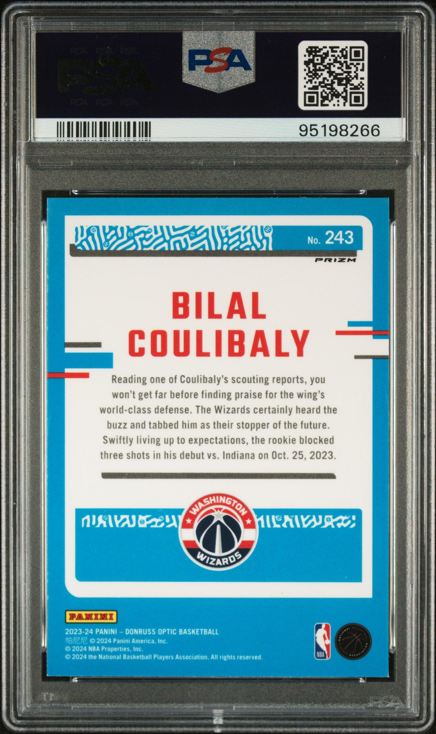 2023 Panini Donruss Optic 243 Bilal Coulibaly Jazz PSA 10