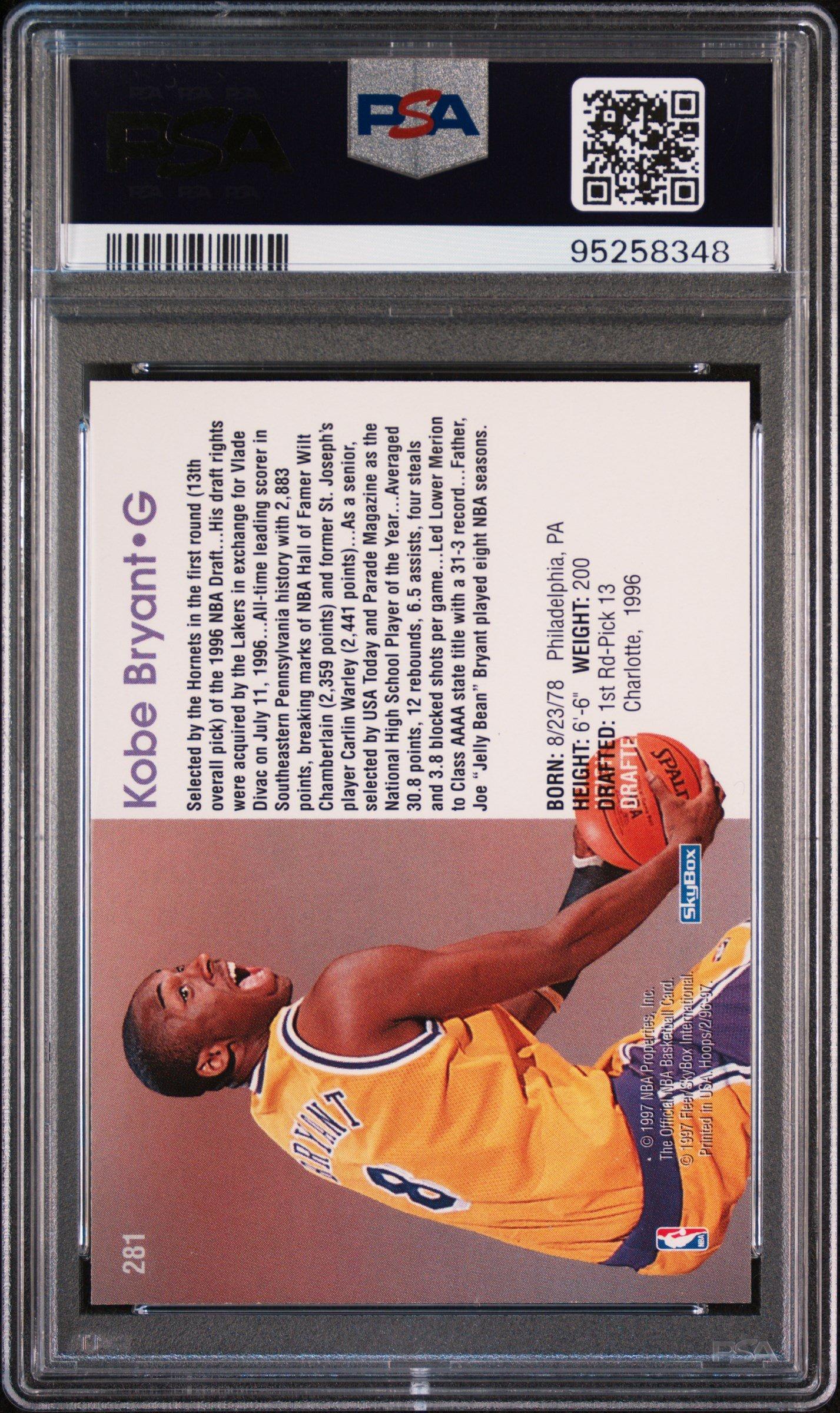 1996 Hoops 281 Kobe Bryant PSA 8 Graded Card | GameStop