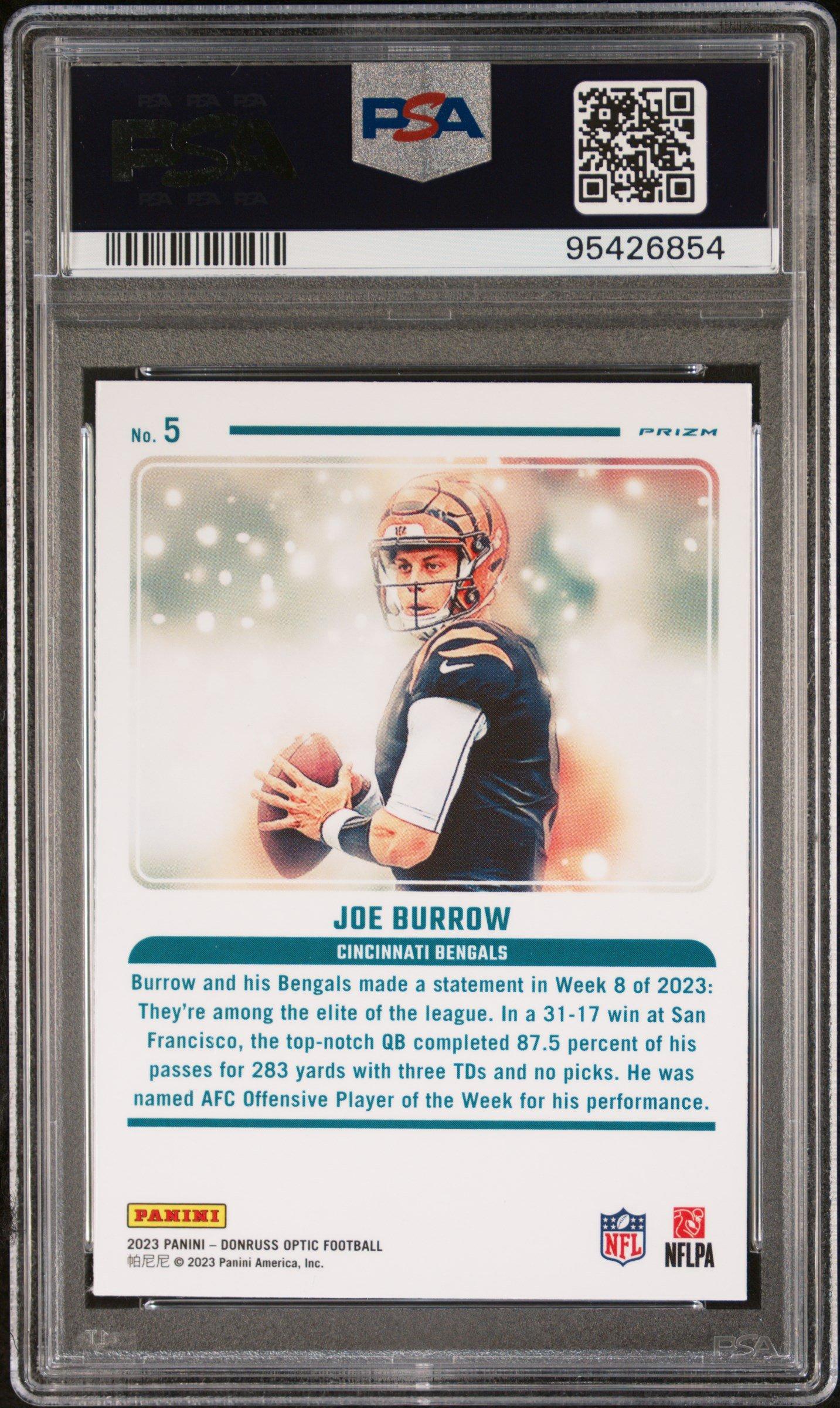 2023 Panini Donruss Optic Mythical 5 Joe Burrow PSA 9