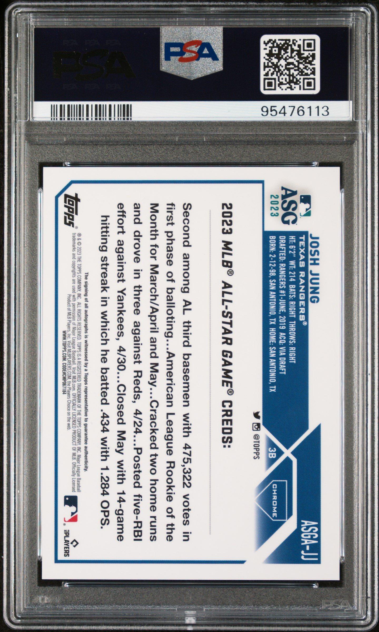2023 Topps Chrome Update 2023 All-star Game Autograph Jj Josh Jung PSA 9