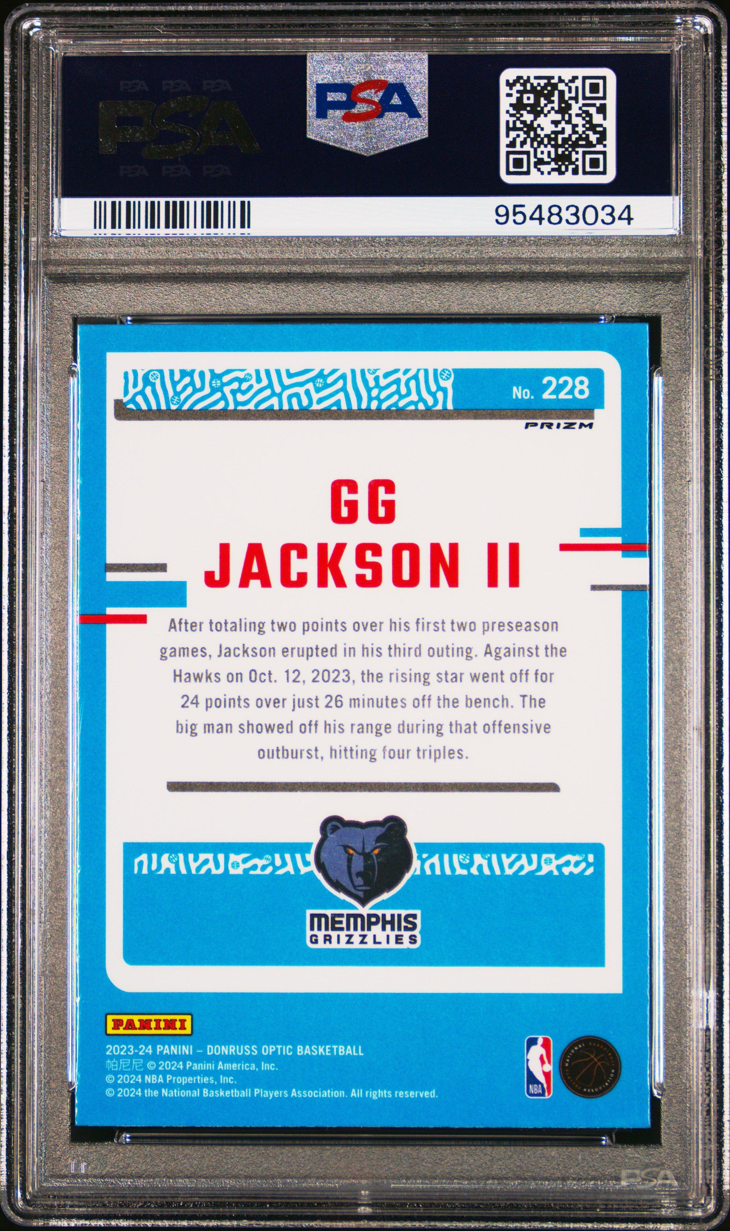 2023 Panini Donruss Optic 228 Gg Jackson Ii Holo PSA 10