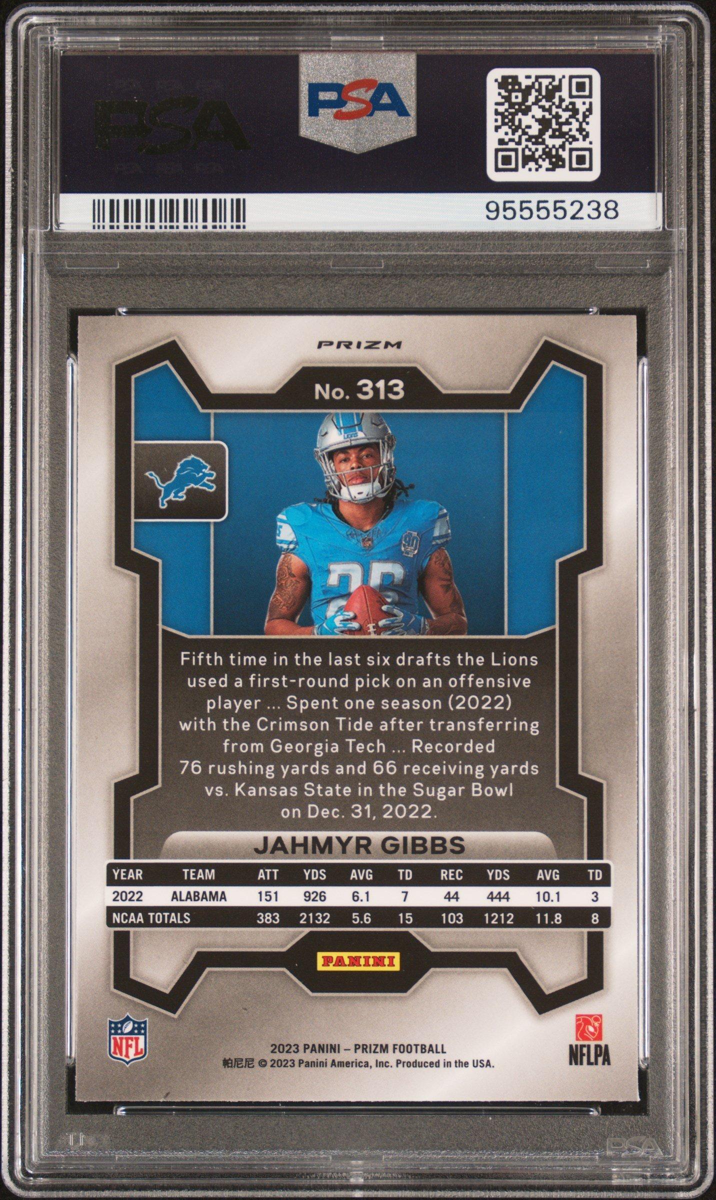 2023 Panini Prizm 313 Jahmyr Gibbs Variation PSA 10