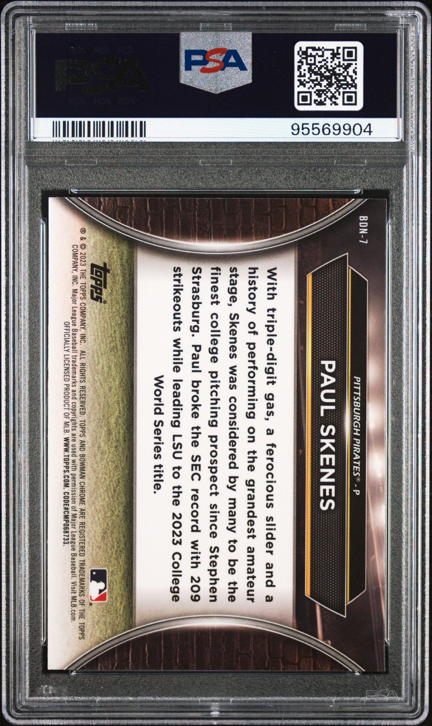 2023 Bowman Draft Bowman Draft Night Bdn7 Paul Skenes PSA 10
