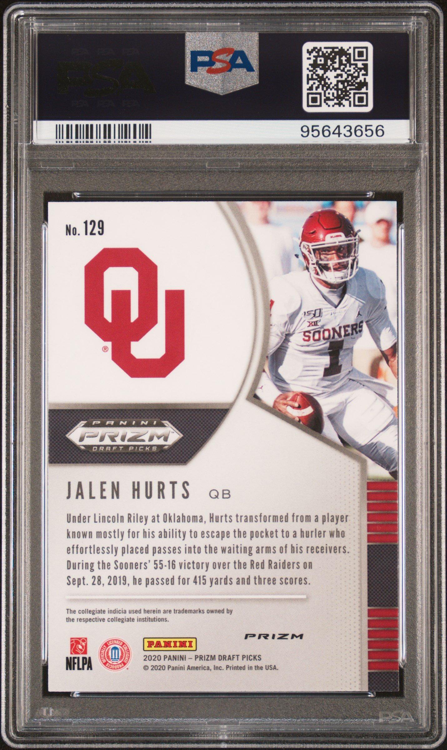 2020 Panini Prizm Draft Picks 129 Jalen Hurts Red Prizm PSA 10