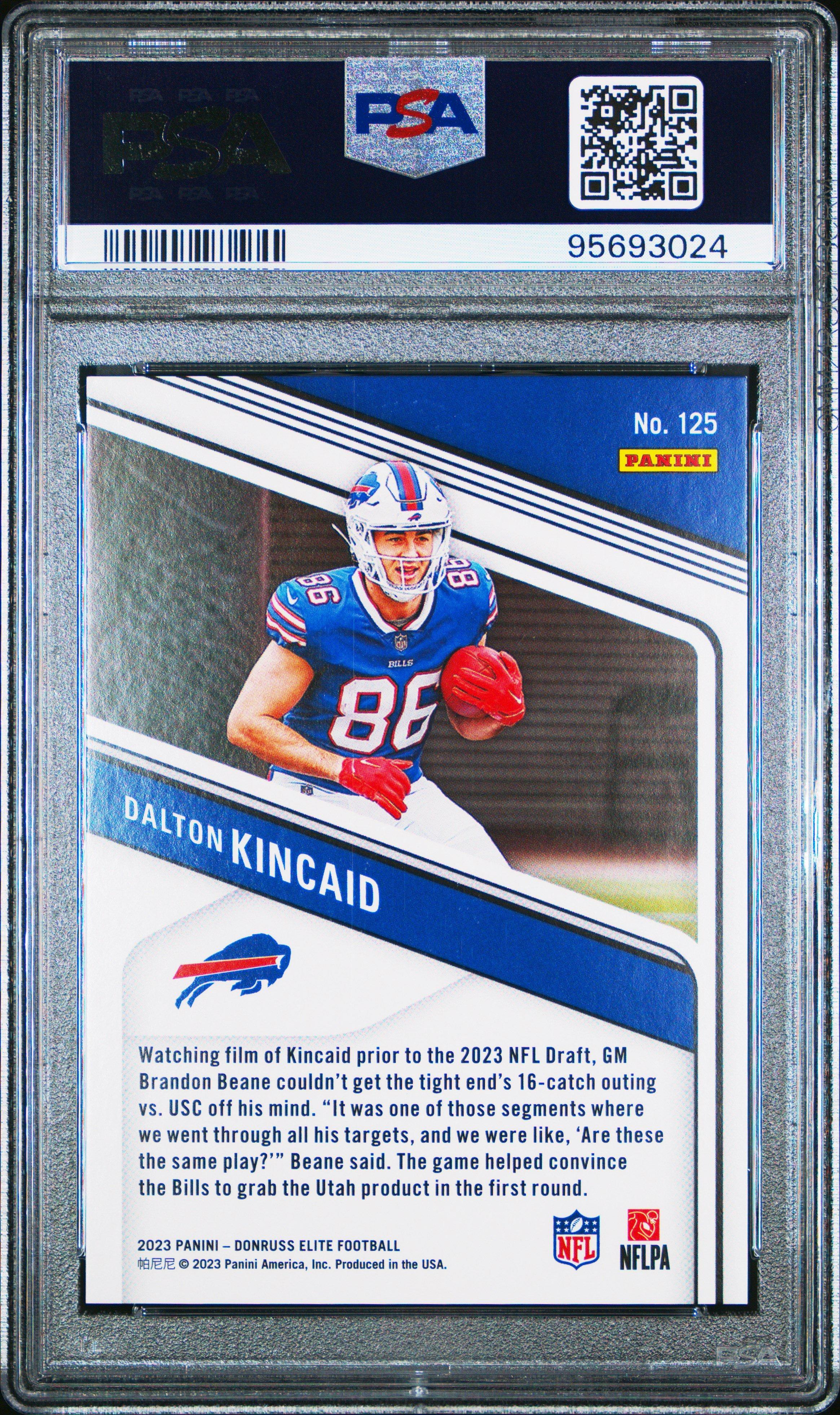 2023 Panini Donruss Elite 125 Dalton Kincaid Aspirations Stars PSA 9