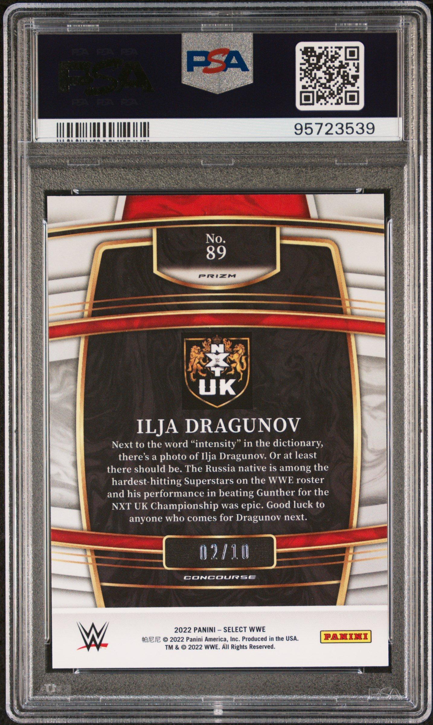 2022 Panini Select Wwe 89 Ilja Dragunov Gold Prizm PSA 10 Graded