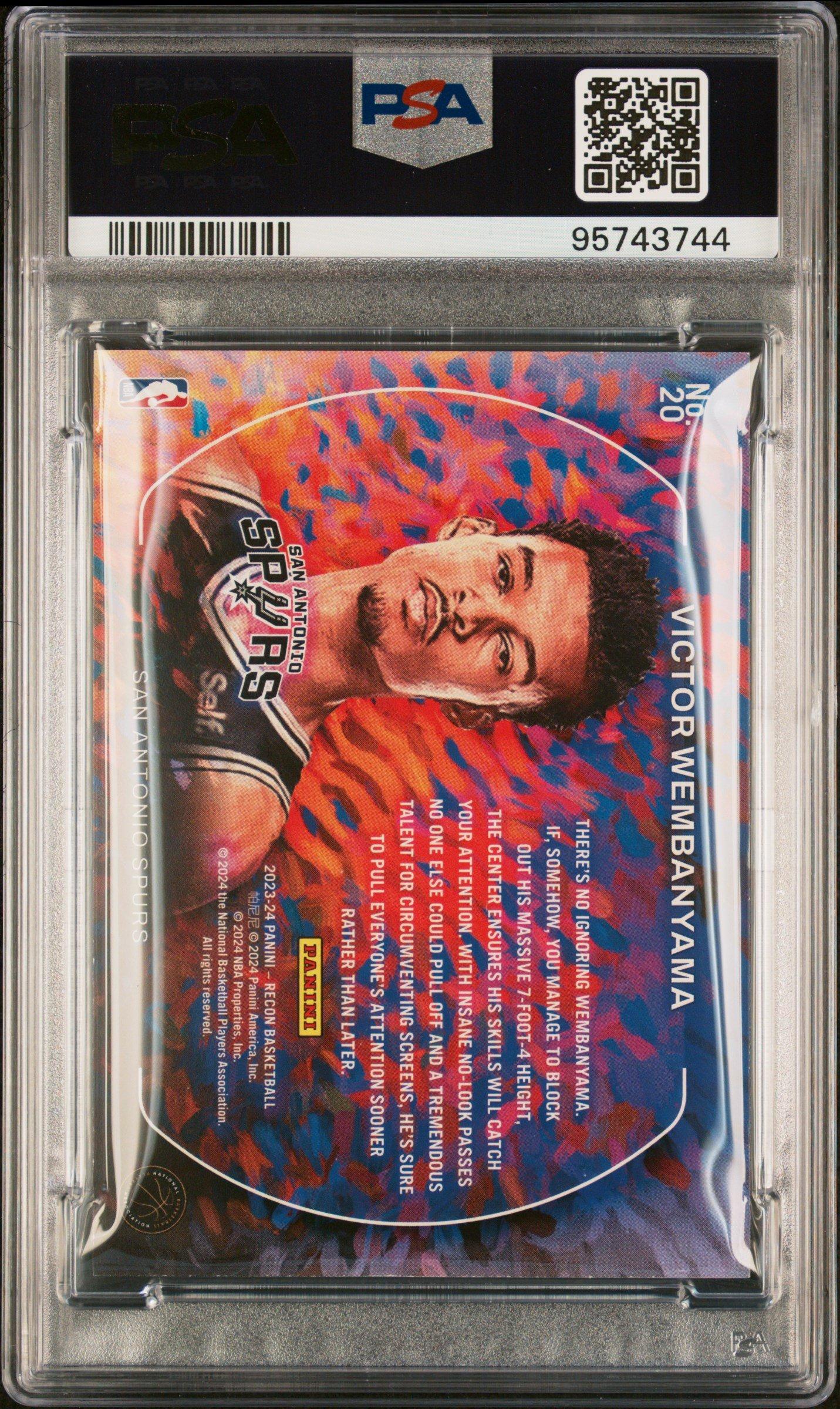 2023 Panini Recon Rookie Portraits 20 Victor Wembanyama PSA 8
