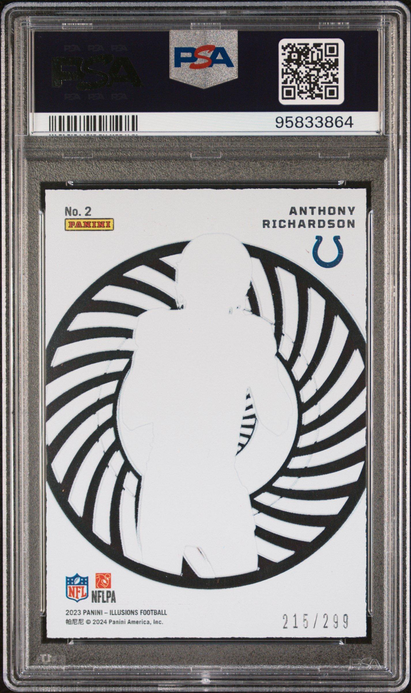 2023 Panini Illusions Mystique 2 Anthony Richardson Light Blue PSA 9