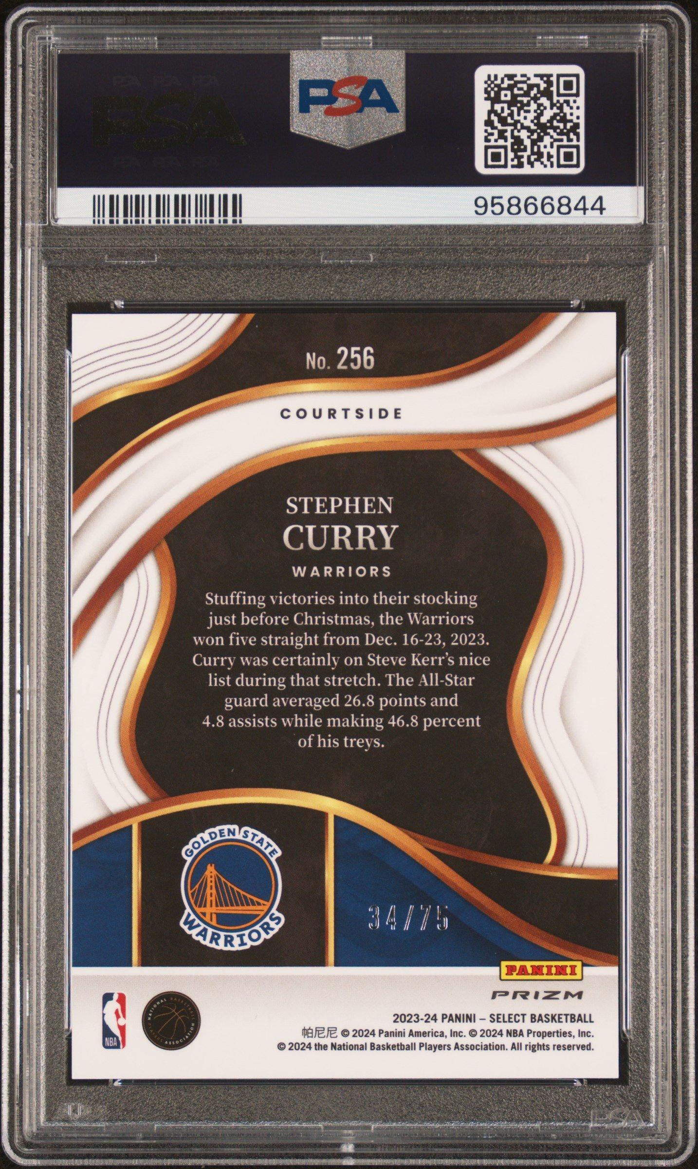 2023 Panini Select 256 Stephen Curry White Disco PSA 10