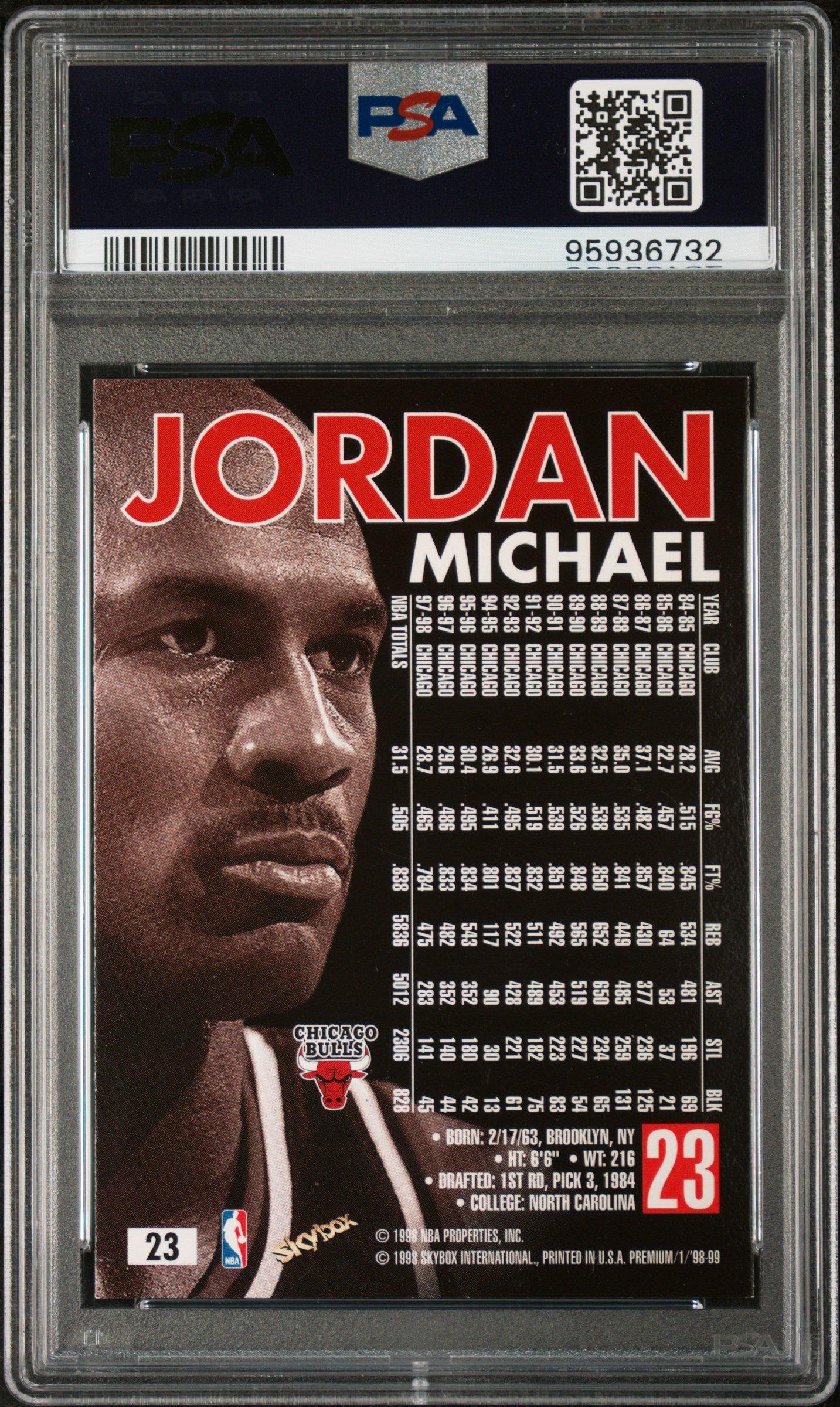 1998 Skybox Premium 23 Michael Jordan PSA 9