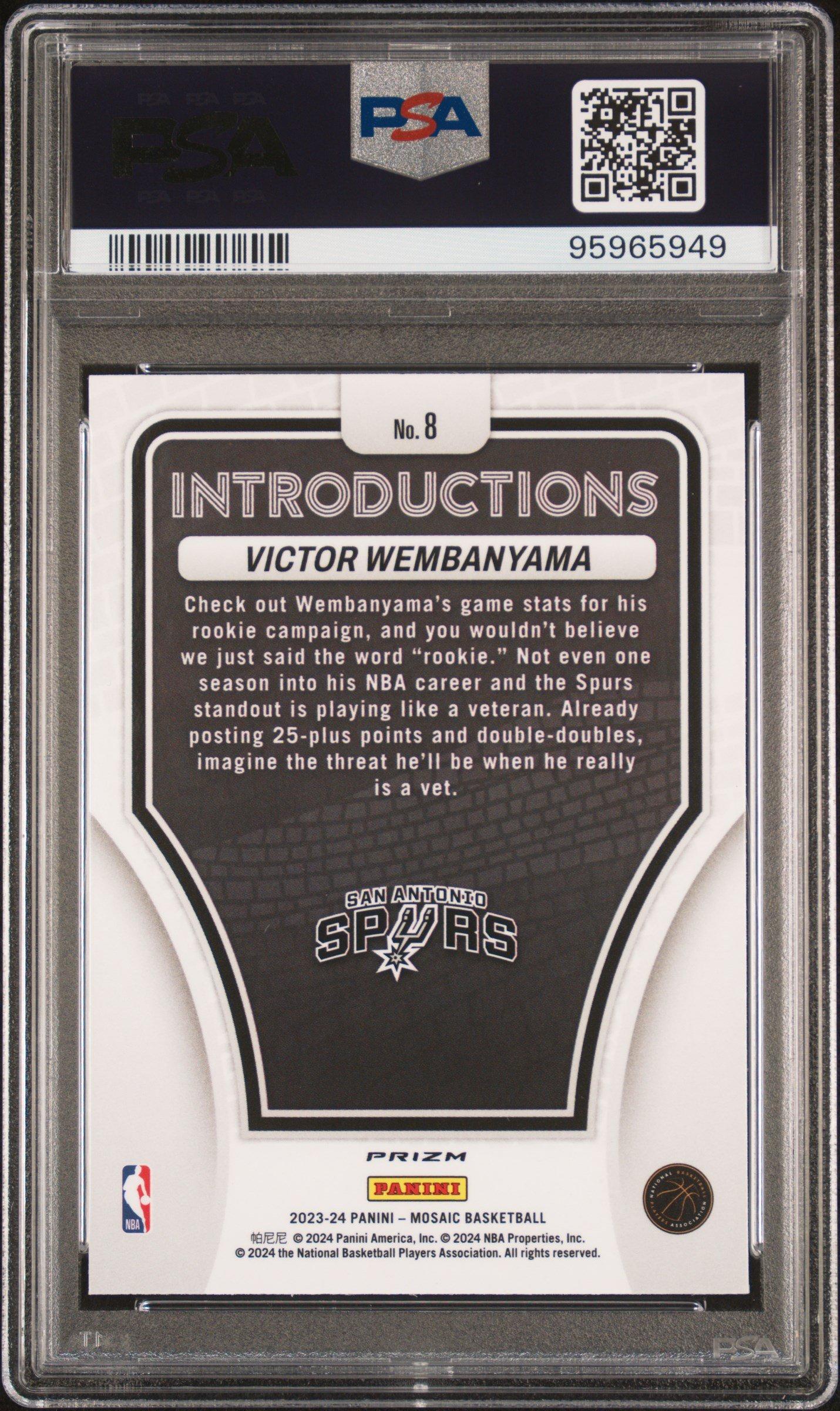 2023 Panini Mosaic Introductions 8 Victor Wembanyama Mosaic PSA 10