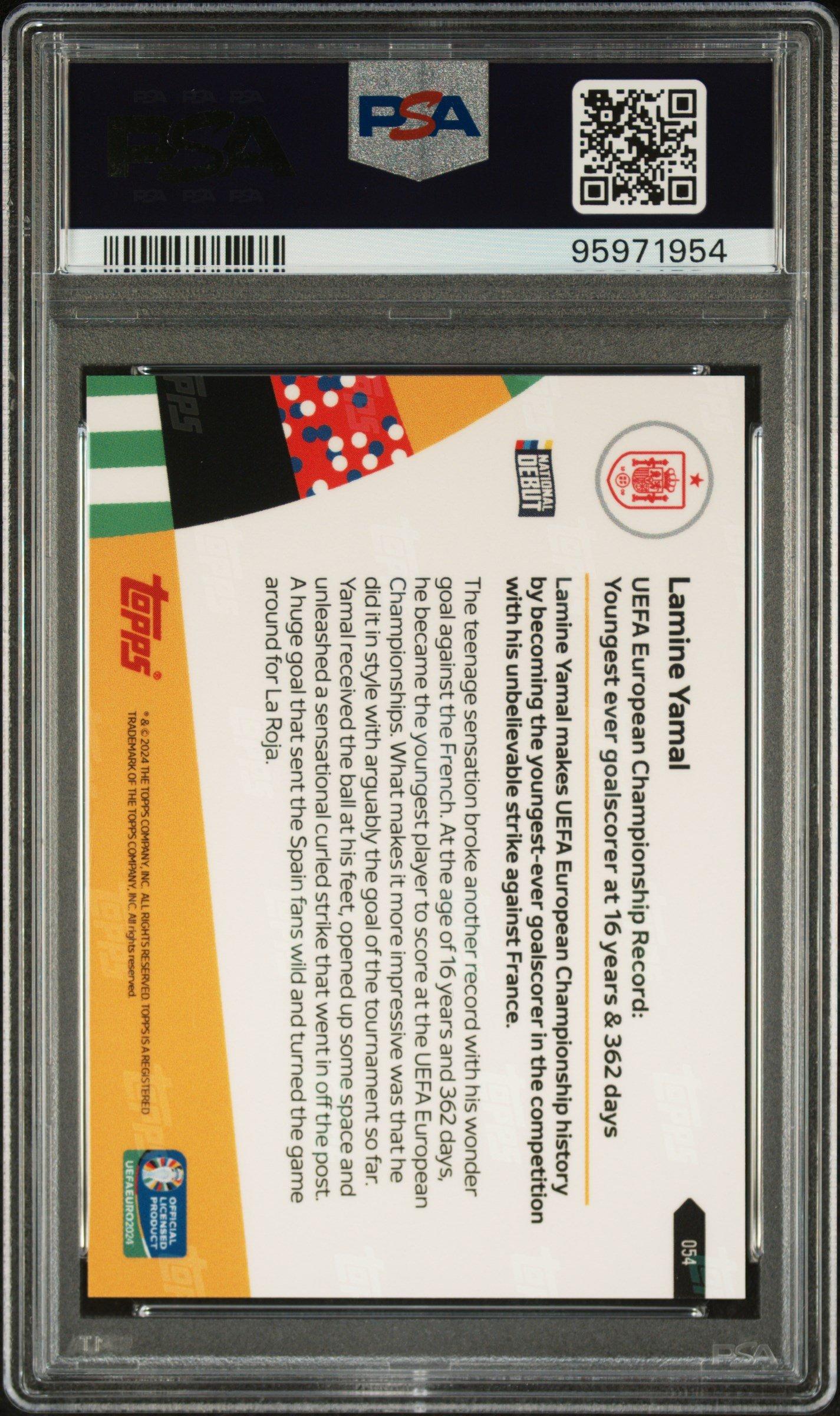 2024 Topps Now Uefa Euro Lamine Yamal PSA 10