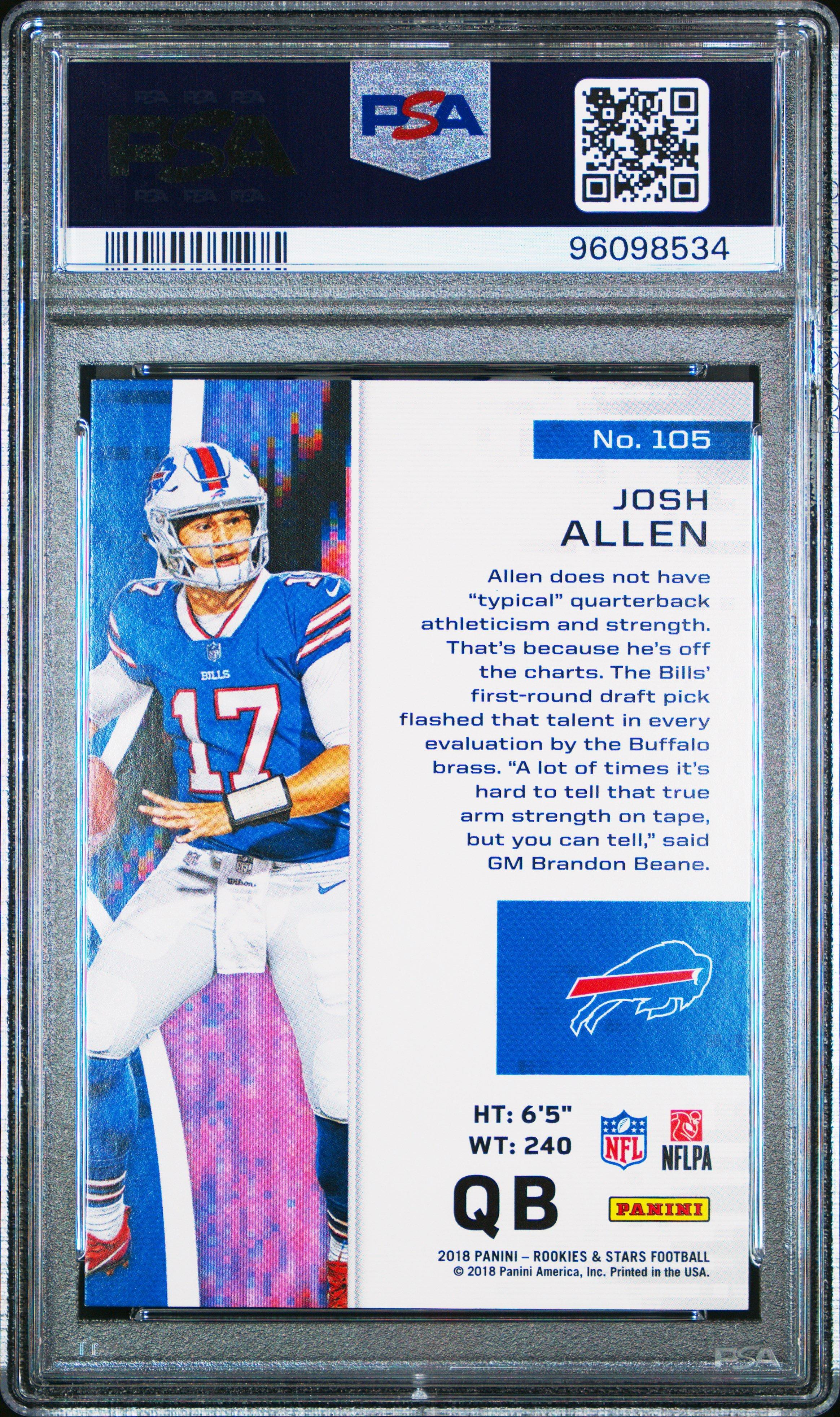 2018 Panini Rookies & Stars 105 Josh Allen PSA 9