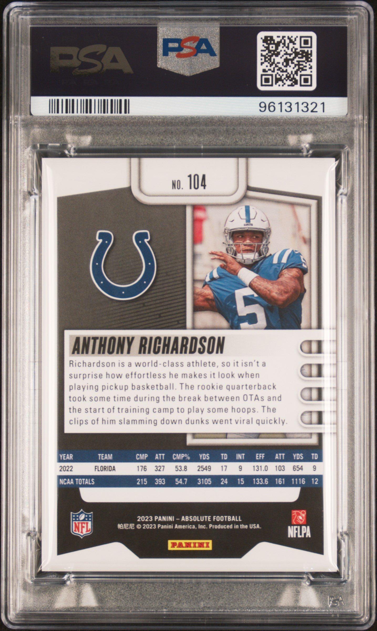 2023 Panini Absolute 104 Anthony Richardson Spectrum PSA 8