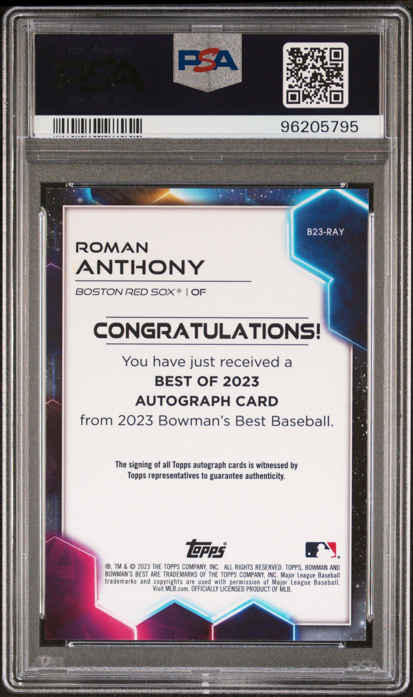 2023 Bowman's Best Best Of 2023 Autographs B23ray Roman Anthony Green Refractor PSA 10