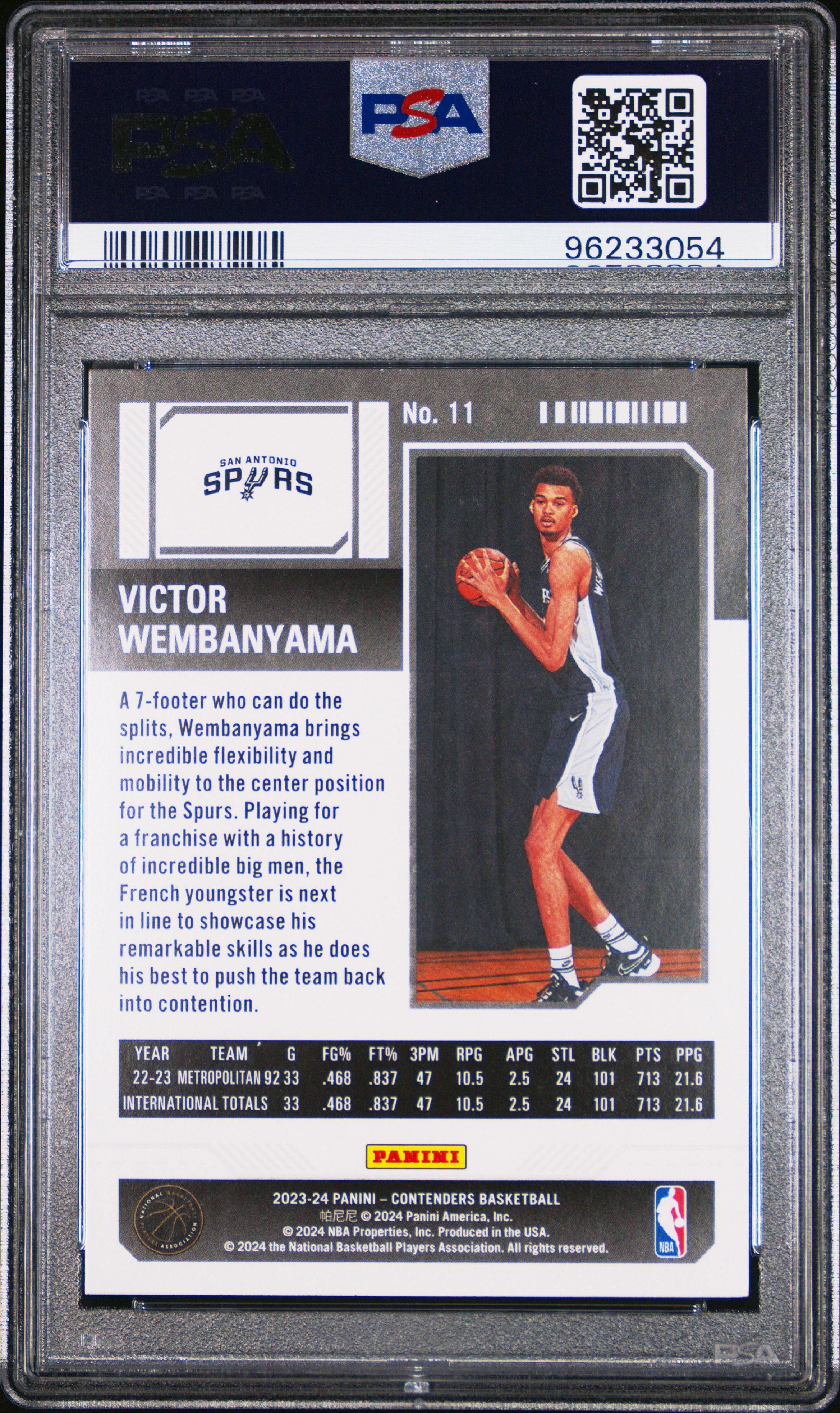 2023 Panini Contenders 11 Victor Wembanyama Retail PSA 10 GameStop