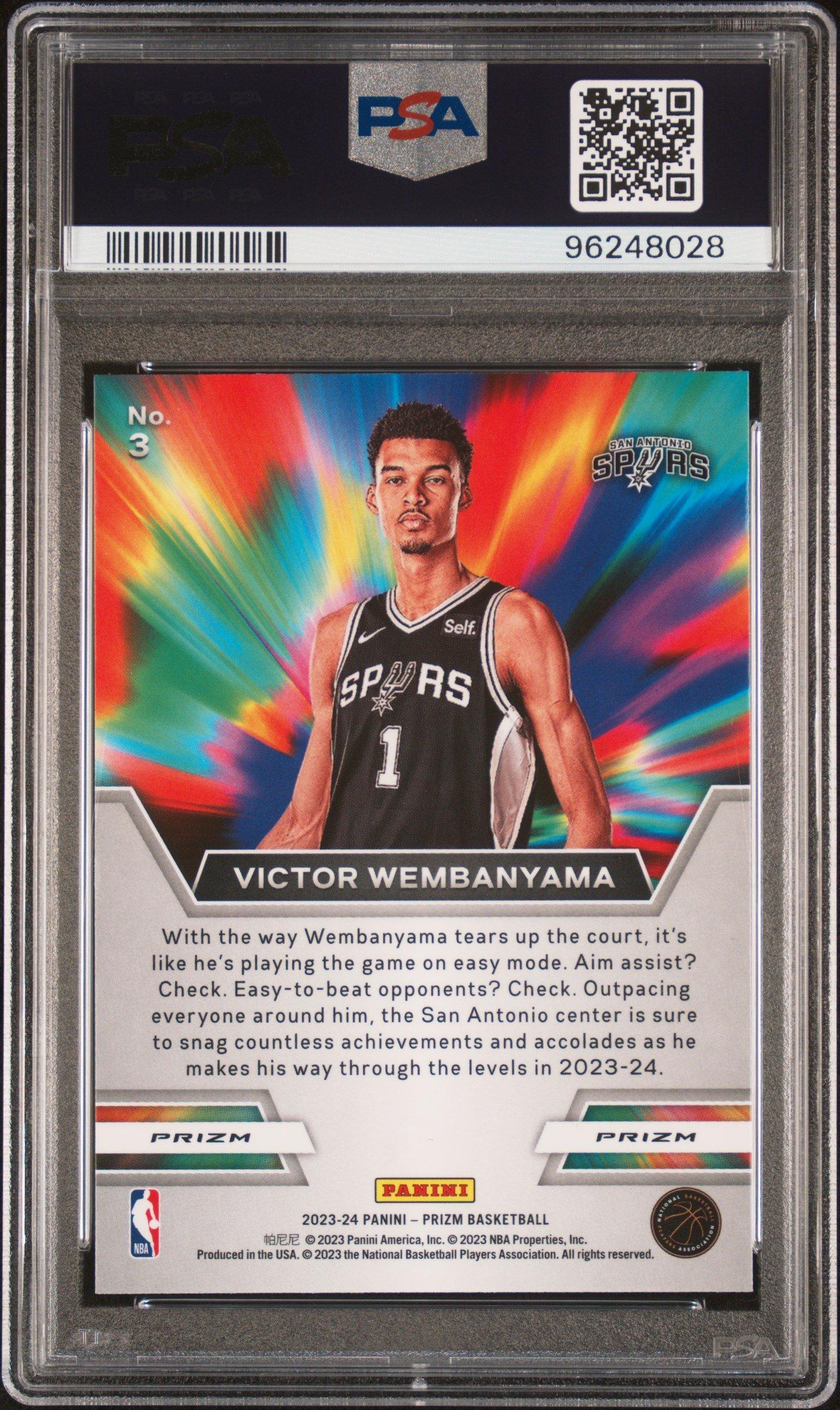 2023 Panini Prizm Instant Impact 3 Victor Wembanyama Green Prizm PSA 10