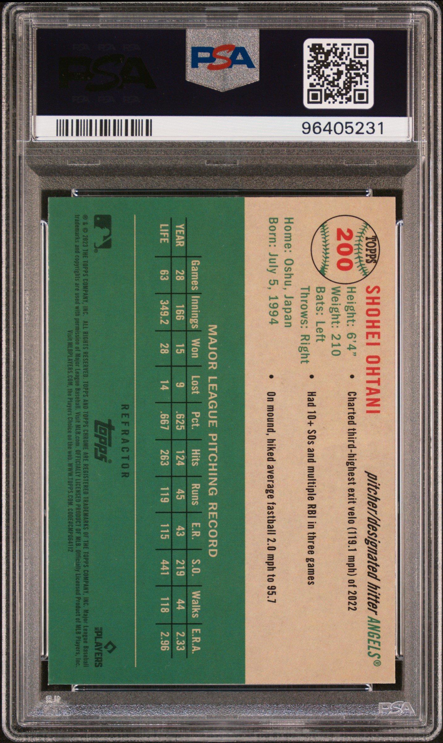 2023 Topps Chrome Platinum Anniversary 200 Shohei Ohtani Refractor PSA 10