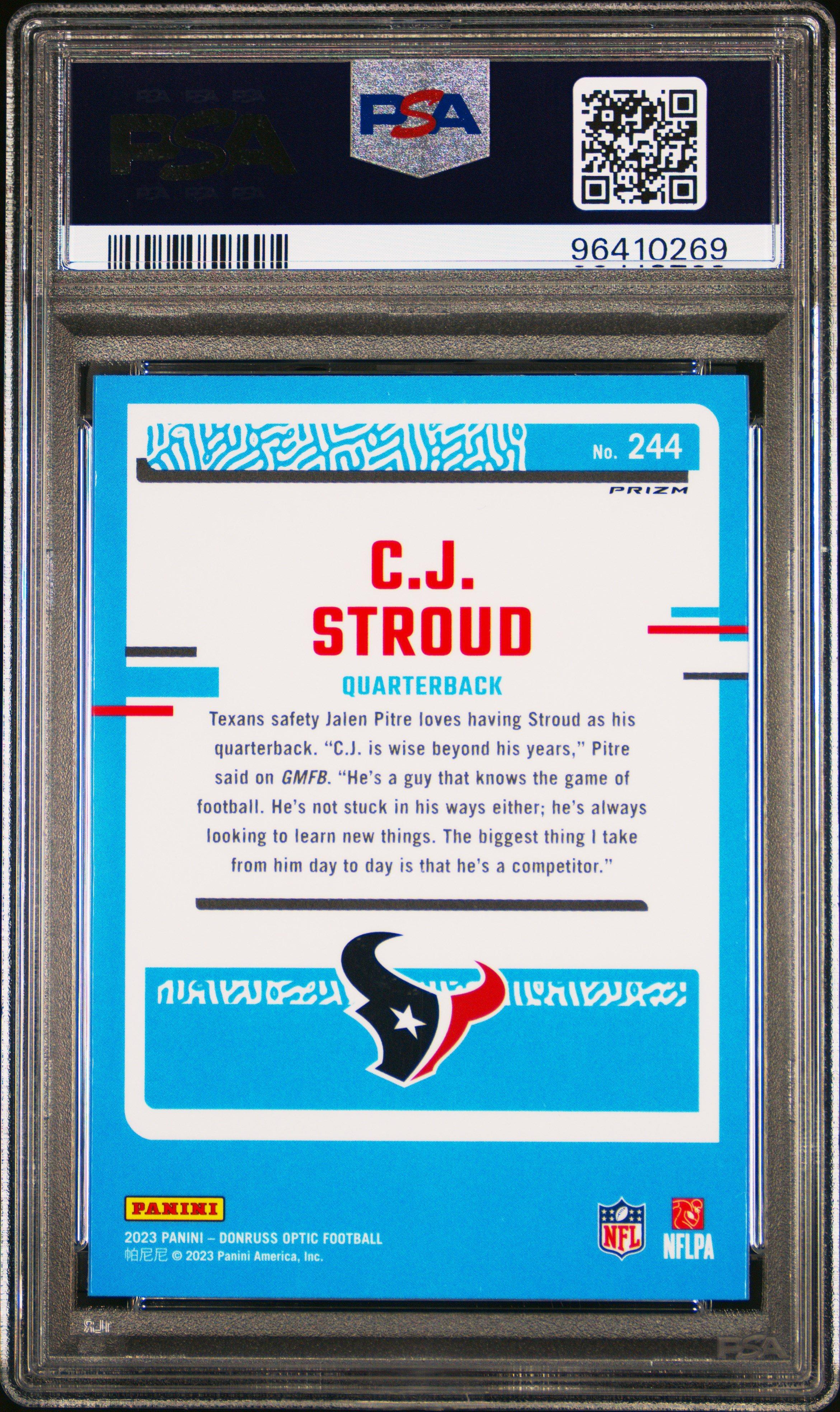 2023 Panini Donruss Optic 244 Cj Stroud Pink PSA 9