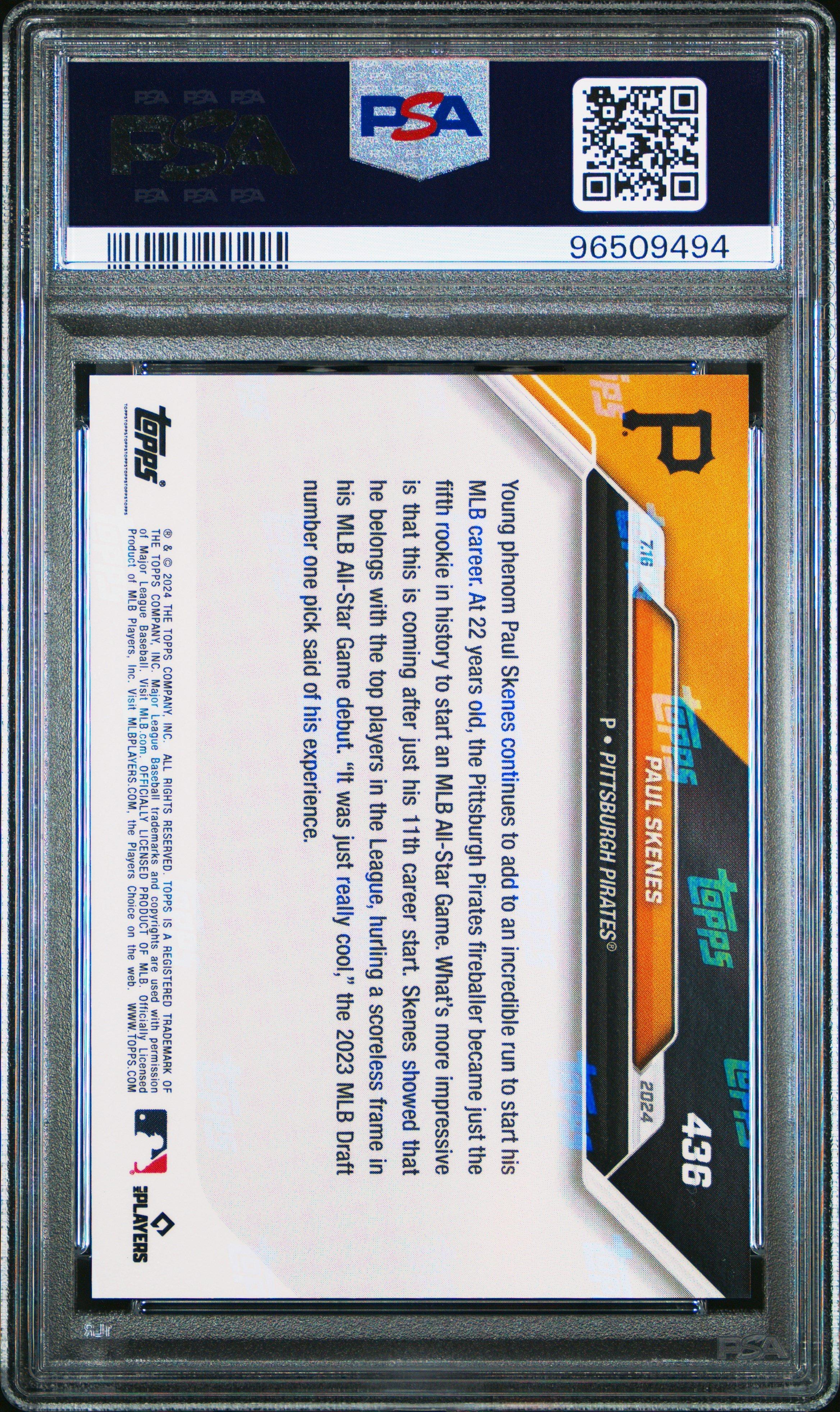 2024 Topps Now 436 Paul Skenes PSA 10