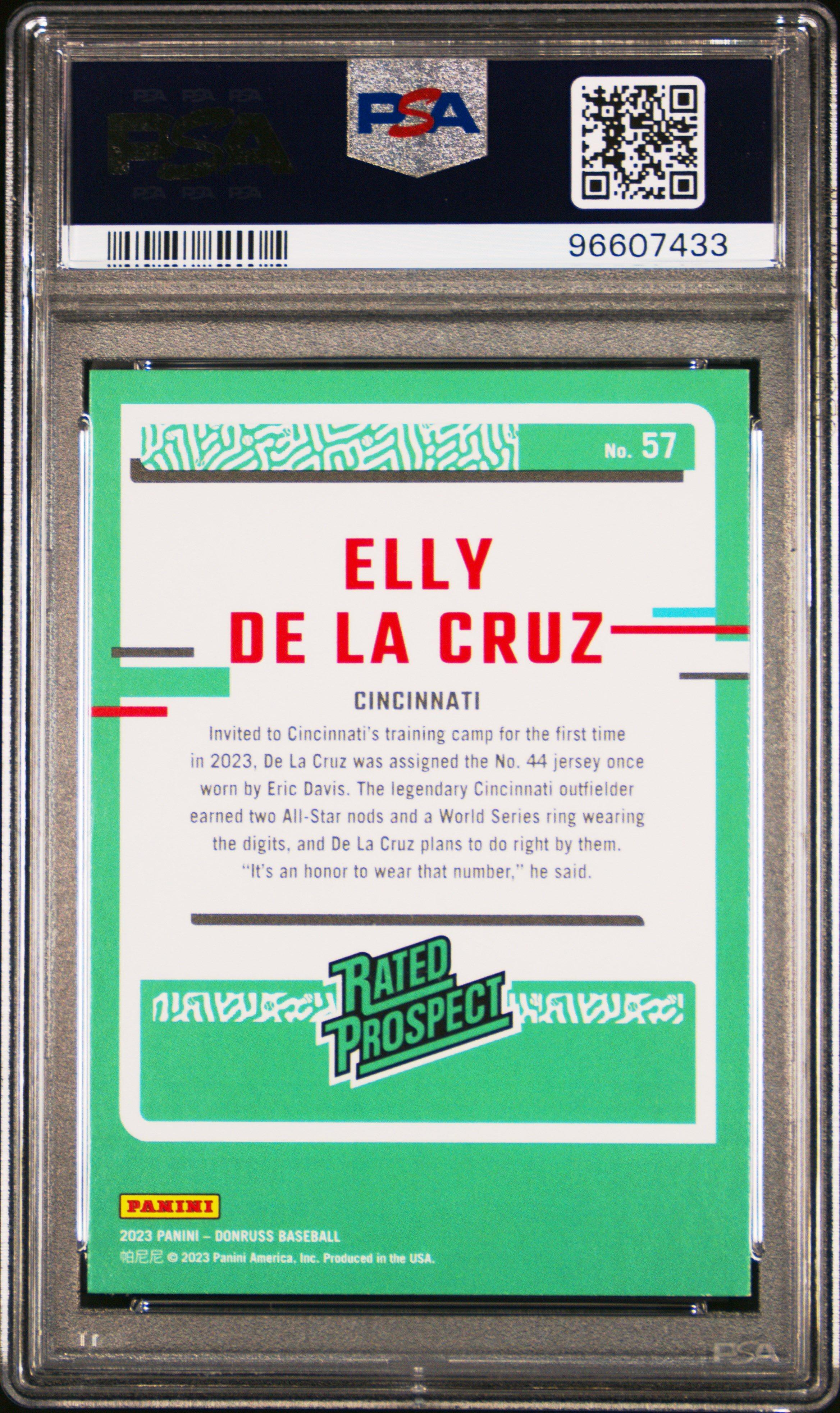 2023 Panini Donruss 57 Elly De La Cruz Yellow PSA 9